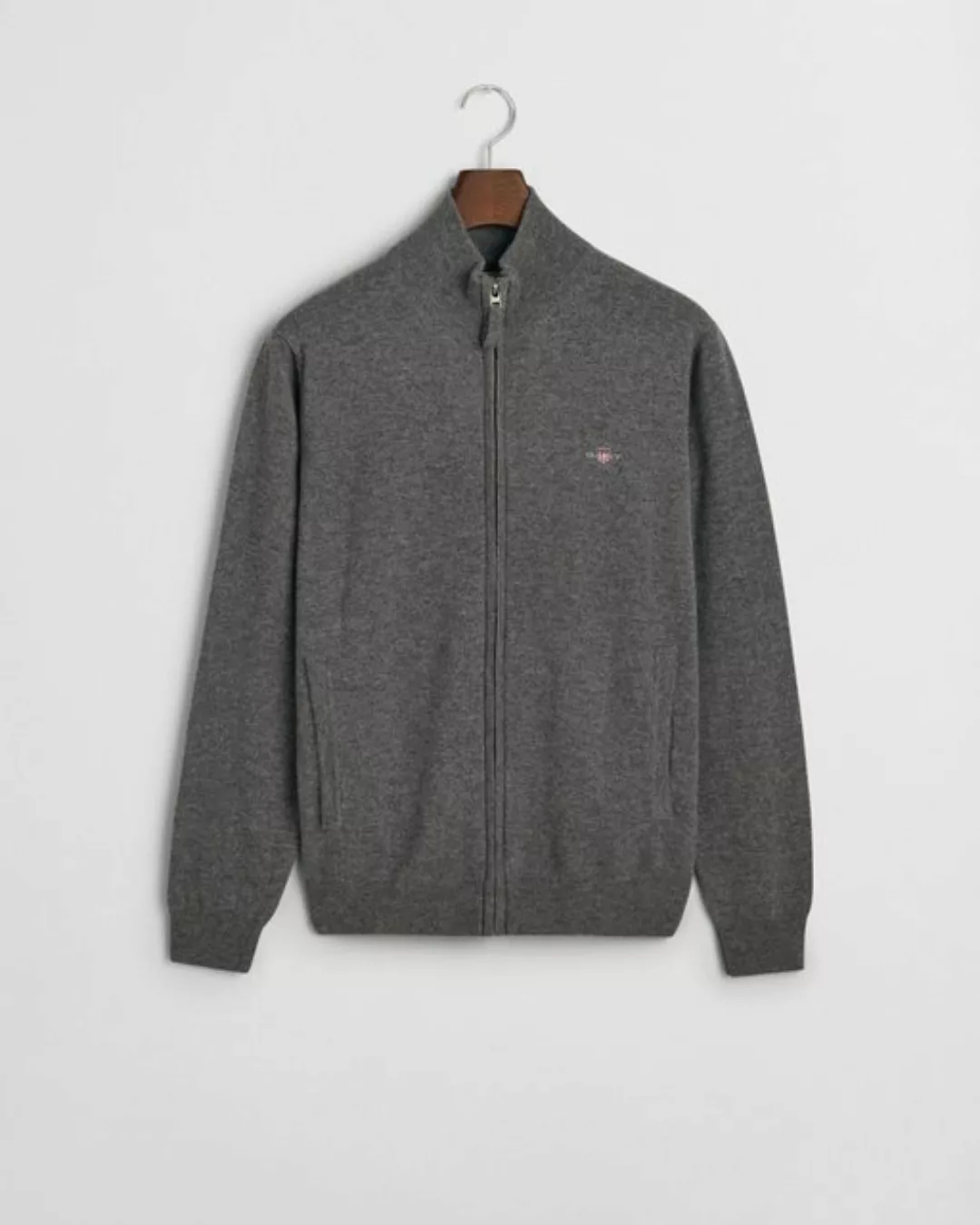 Gant Strickjacke SUPERFINE LAMBSWOOL ZIP CARDIGAN, DARK NAVY MELANGE günstig online kaufen