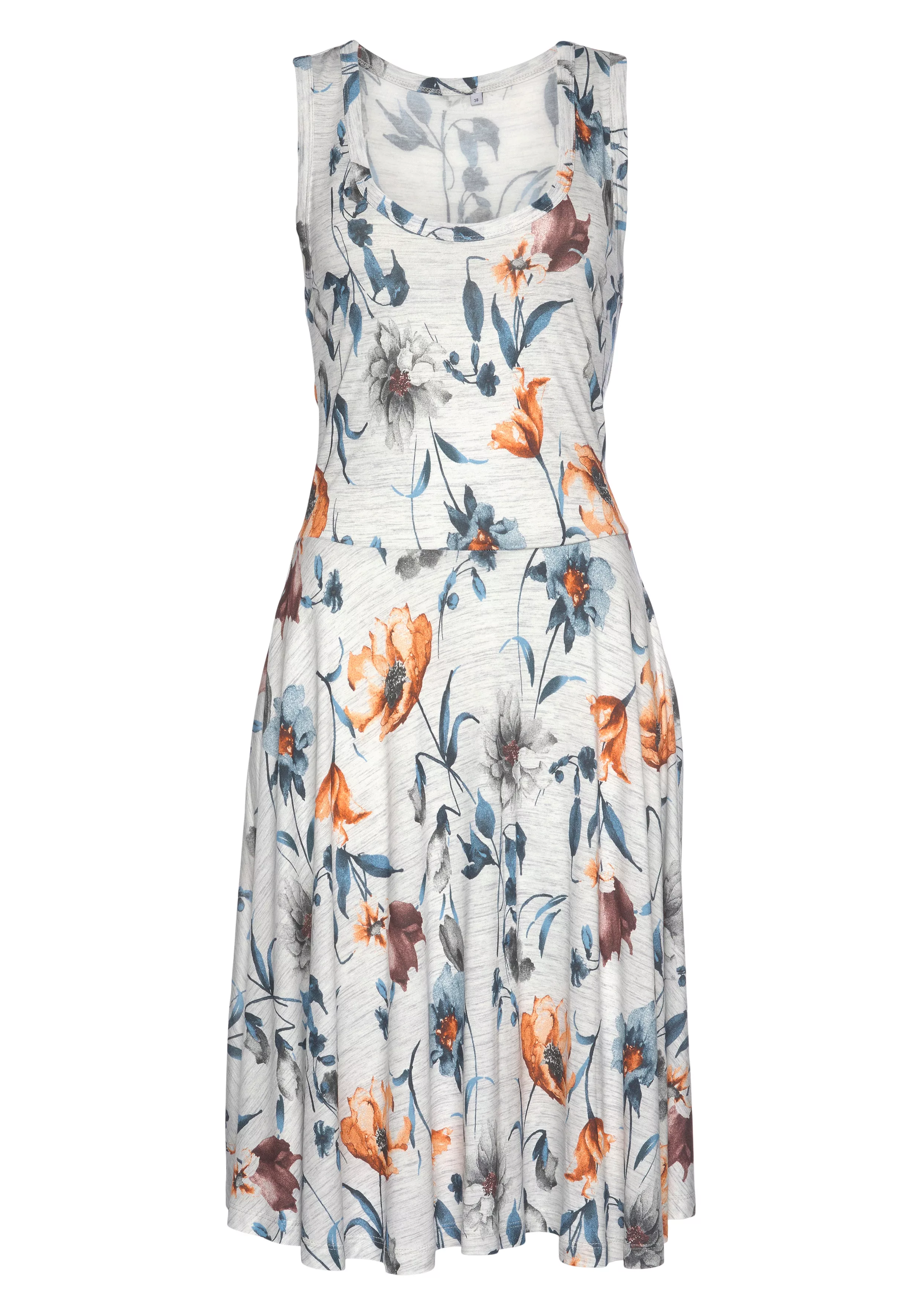 Vivance Jerseykleid mit Blumendruck und schwingendem Rock, Sommerkleid, Str günstig online kaufen