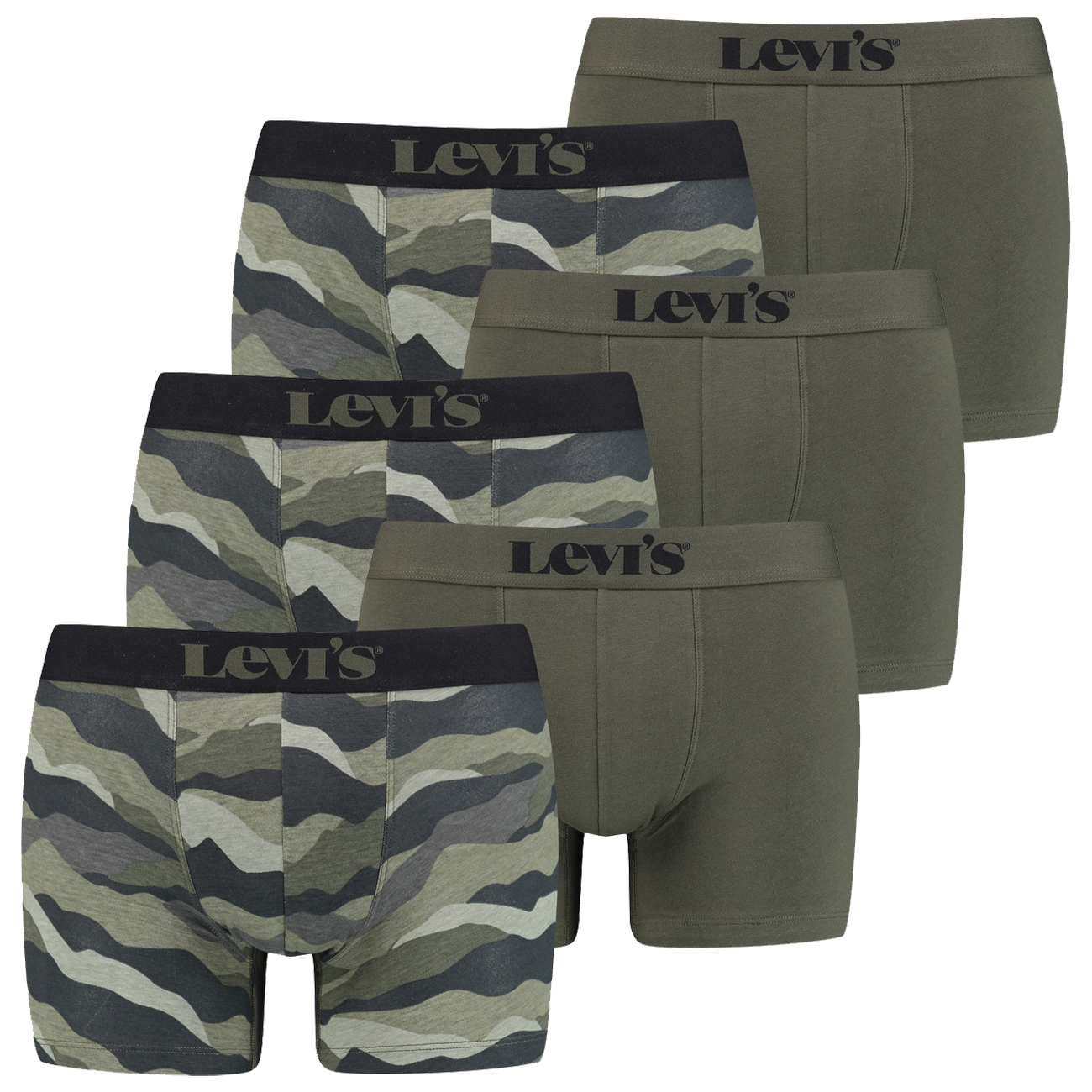 Levi's Herren Retroshorts 6er Pack S M L XL XXL Grün Schwarz Grau Blau Pink günstig online kaufen