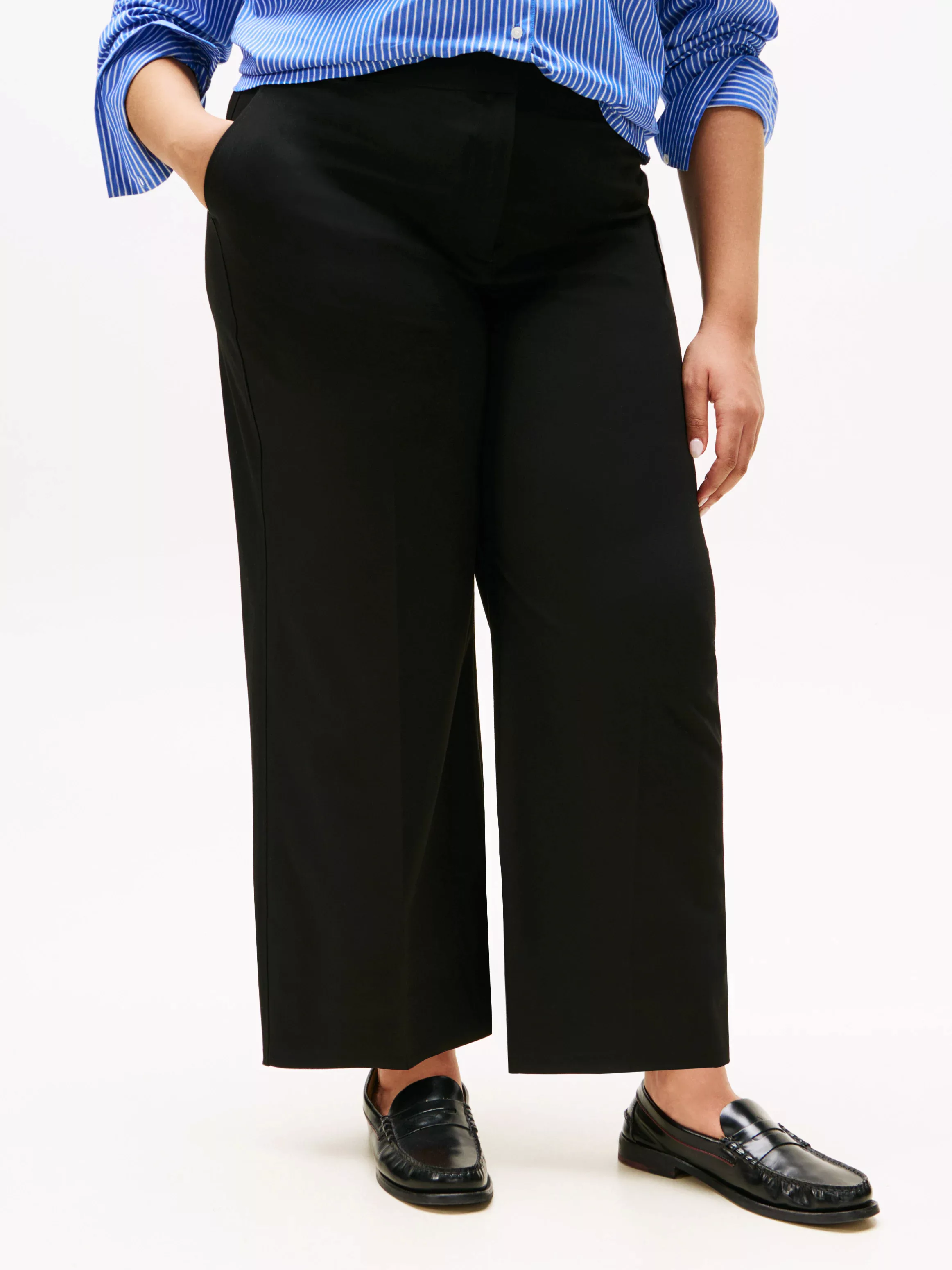 Tommy Hilfiger Curve Culotte "CRV LW BI-STRETCH WIDE CROP PNT", in Großen G günstig online kaufen