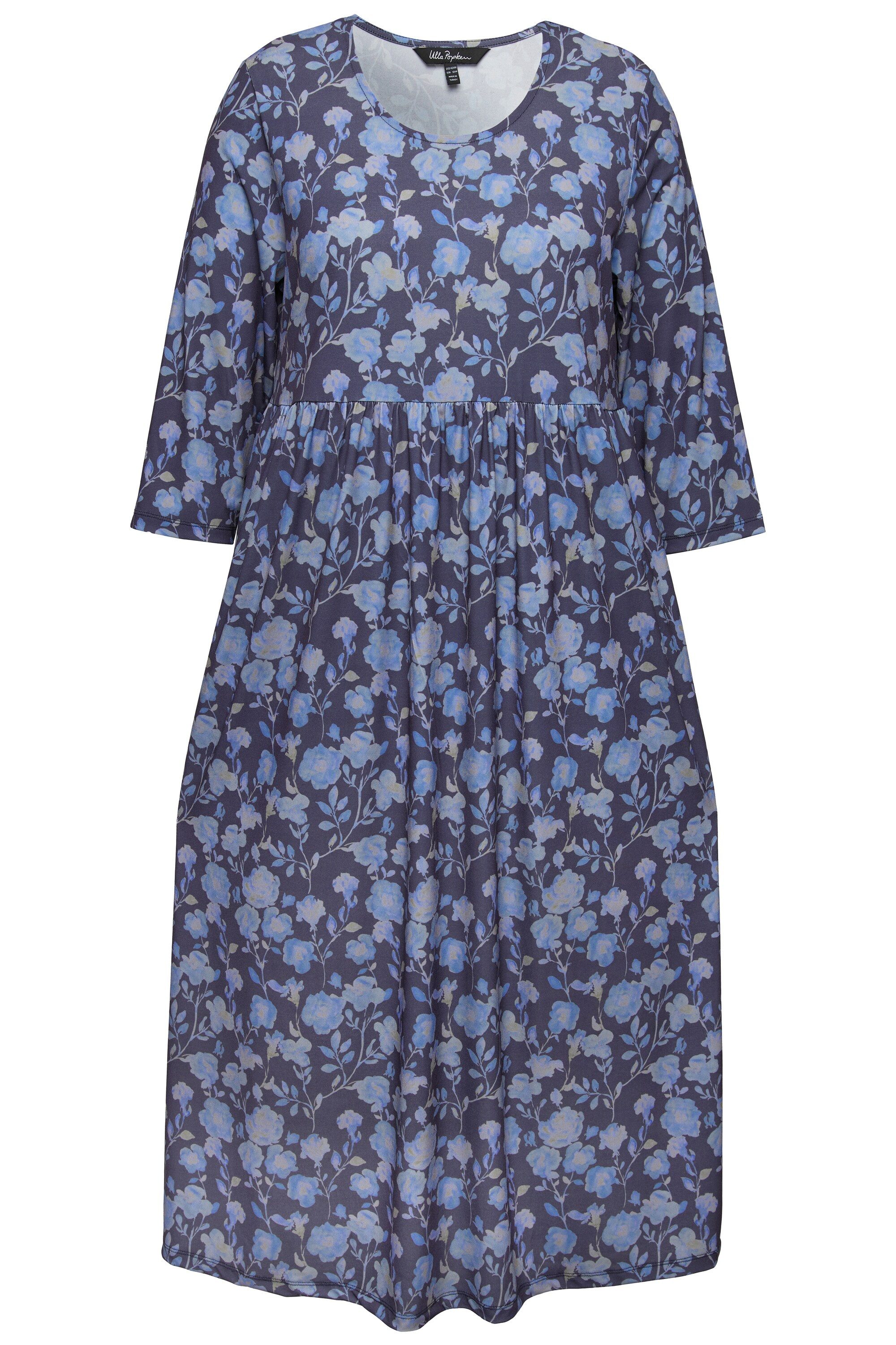 Ulla Popken Maxikleid Jerseykleid A-Linie Blumenmuster günstig online kaufen