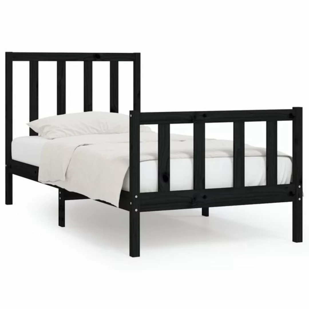 furnicato Bett Massivholzbett Schwarz 90x200 cm günstig online kaufen