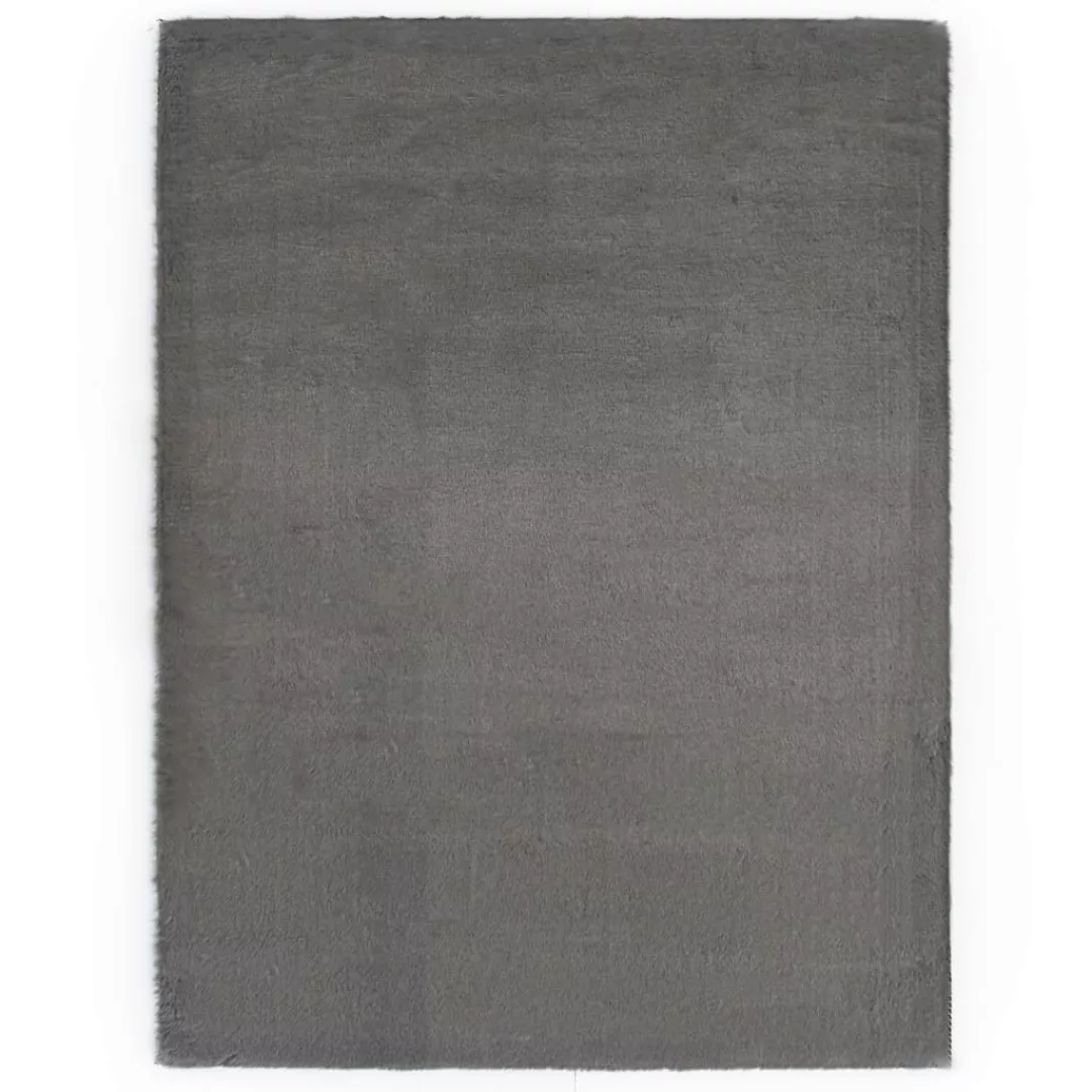 Teppich 80 X 150 Cm Kunstkaninchenfell Dunkelgrau günstig online kaufen