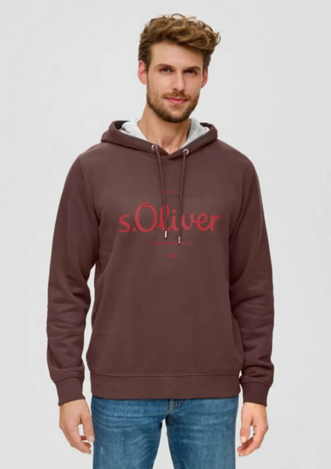s.Oliver Sweatshirt Logo-Hoodie in Sweat-Qualität Logo günstig online kaufen