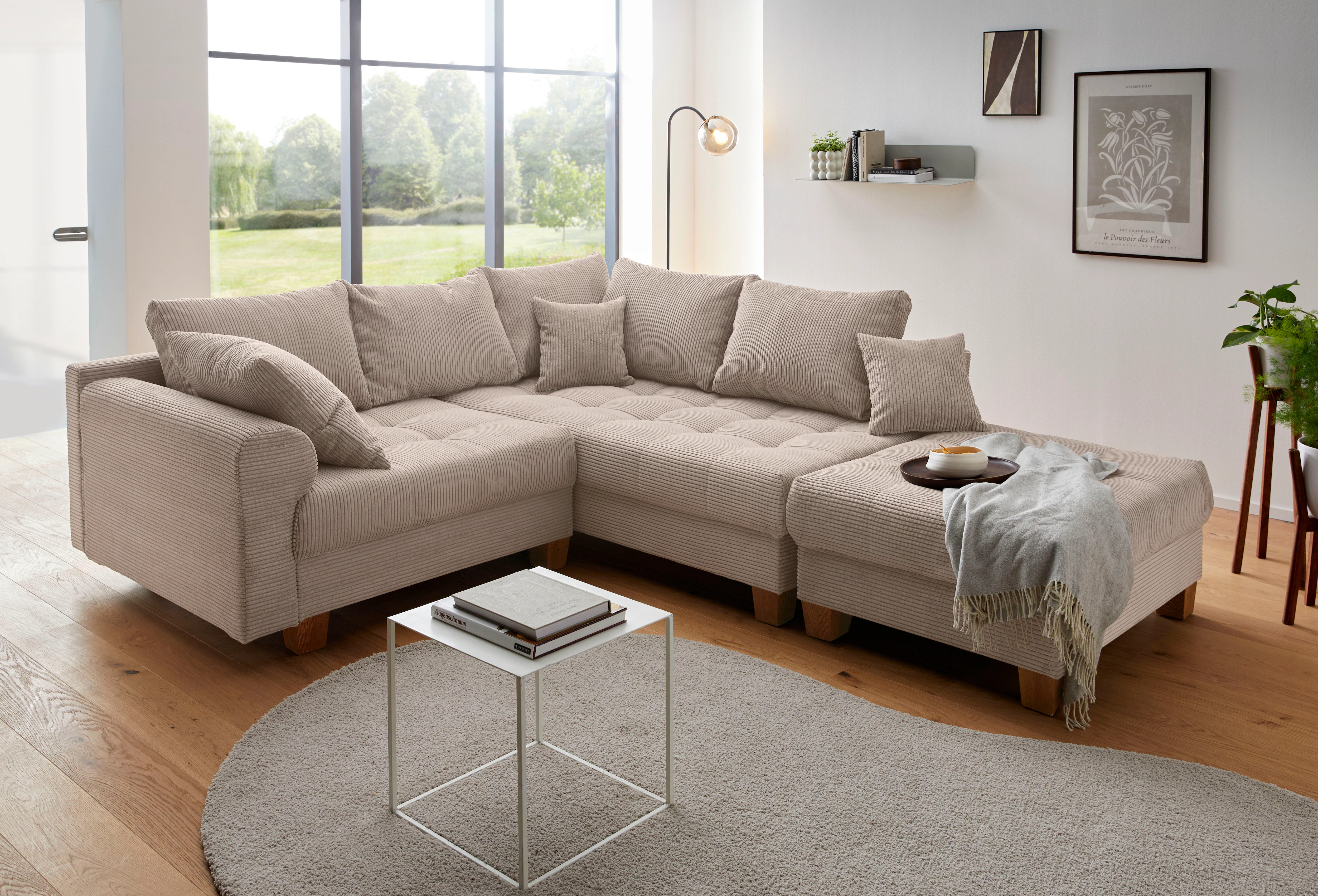 Home affaire Ecksofa "Rice L-Form inkl. Hocker", (Set, mit Hocker), mit Bon günstig online kaufen