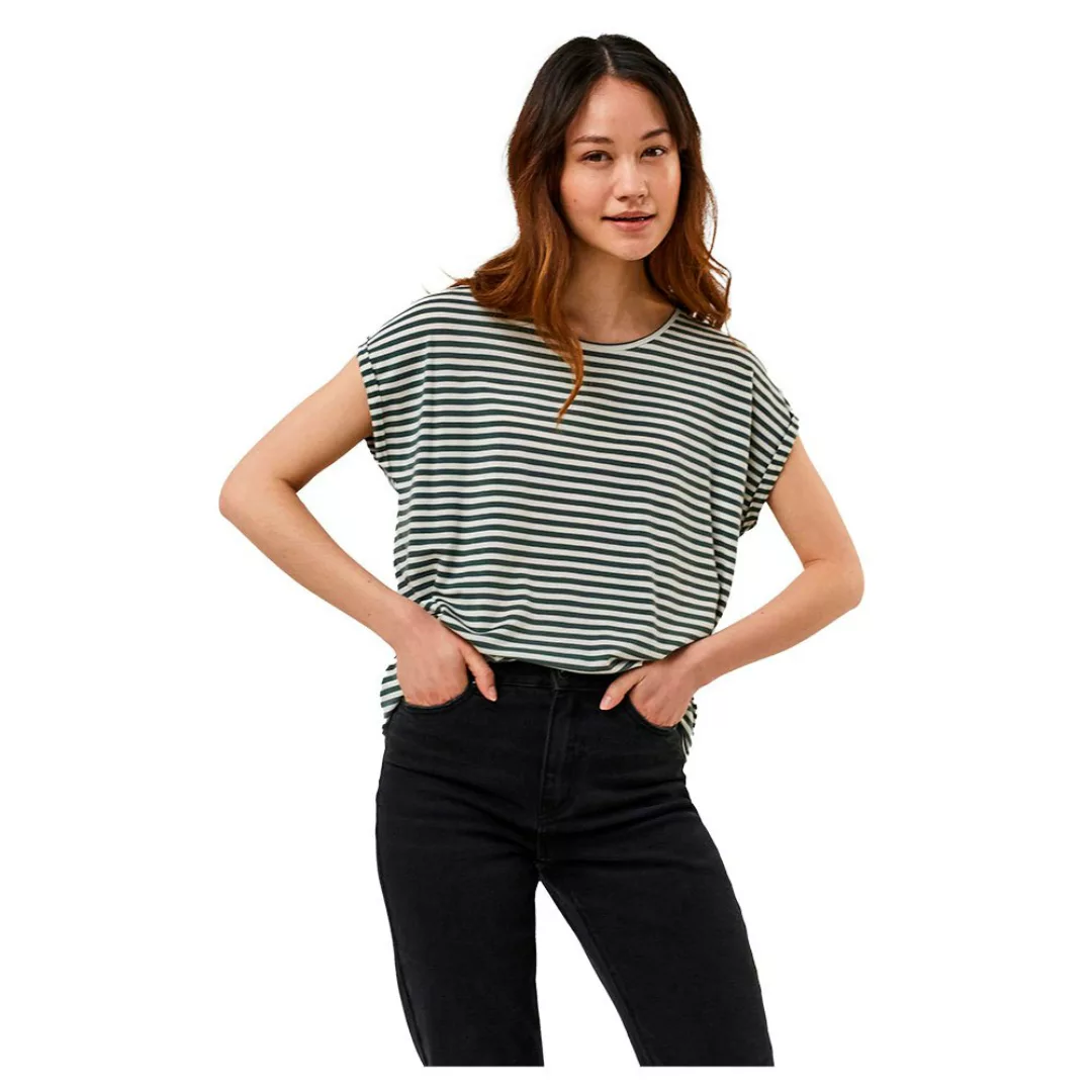 Vero Moda Ava Plain Stripe Kurzärmeliges T-shirt XS Pristine / Stripes Laur günstig online kaufen