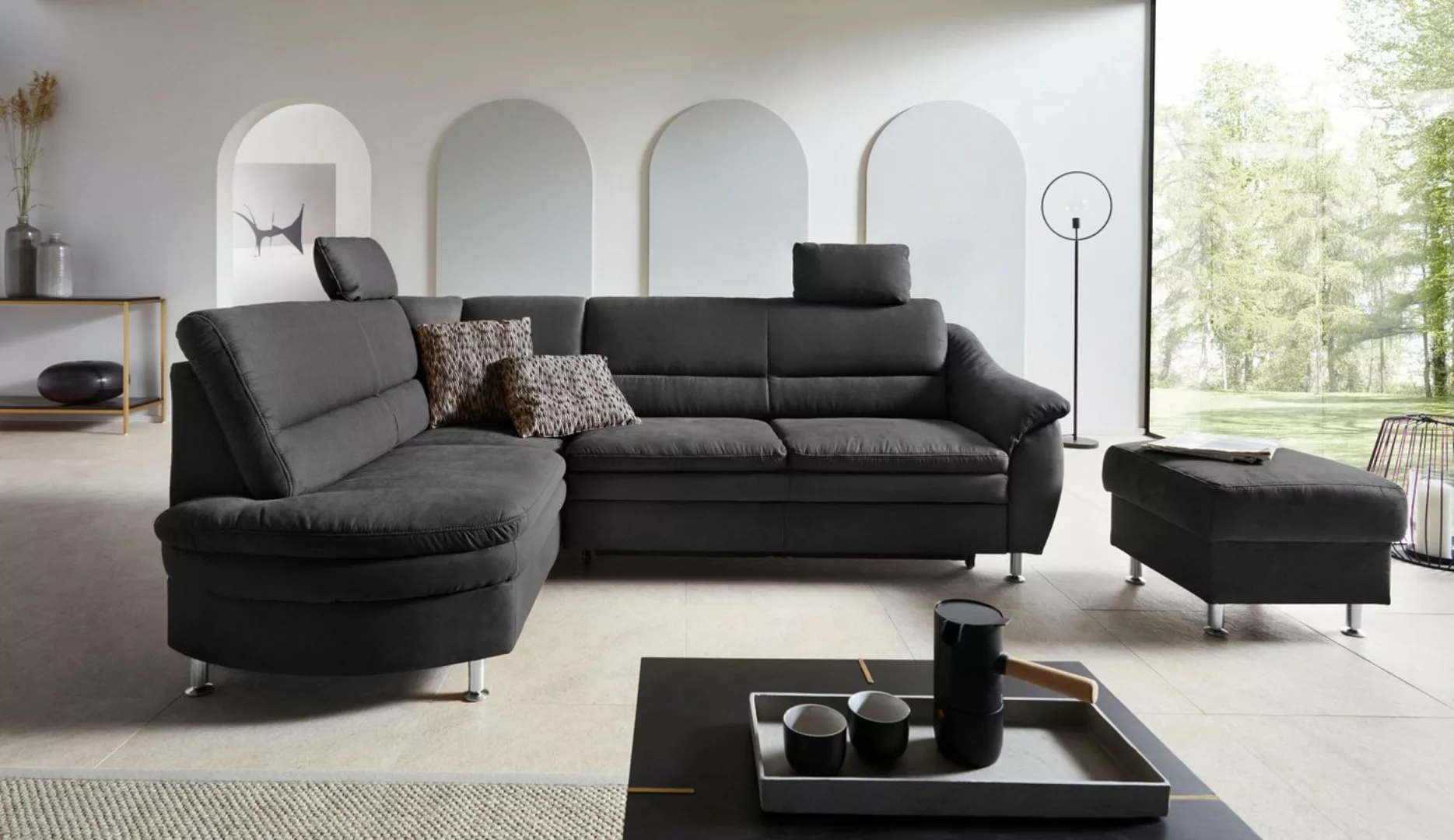 Places of Style Ecksofa Cardoso L-Form, Federkern, wahlweise mit Bett, Schu günstig online kaufen