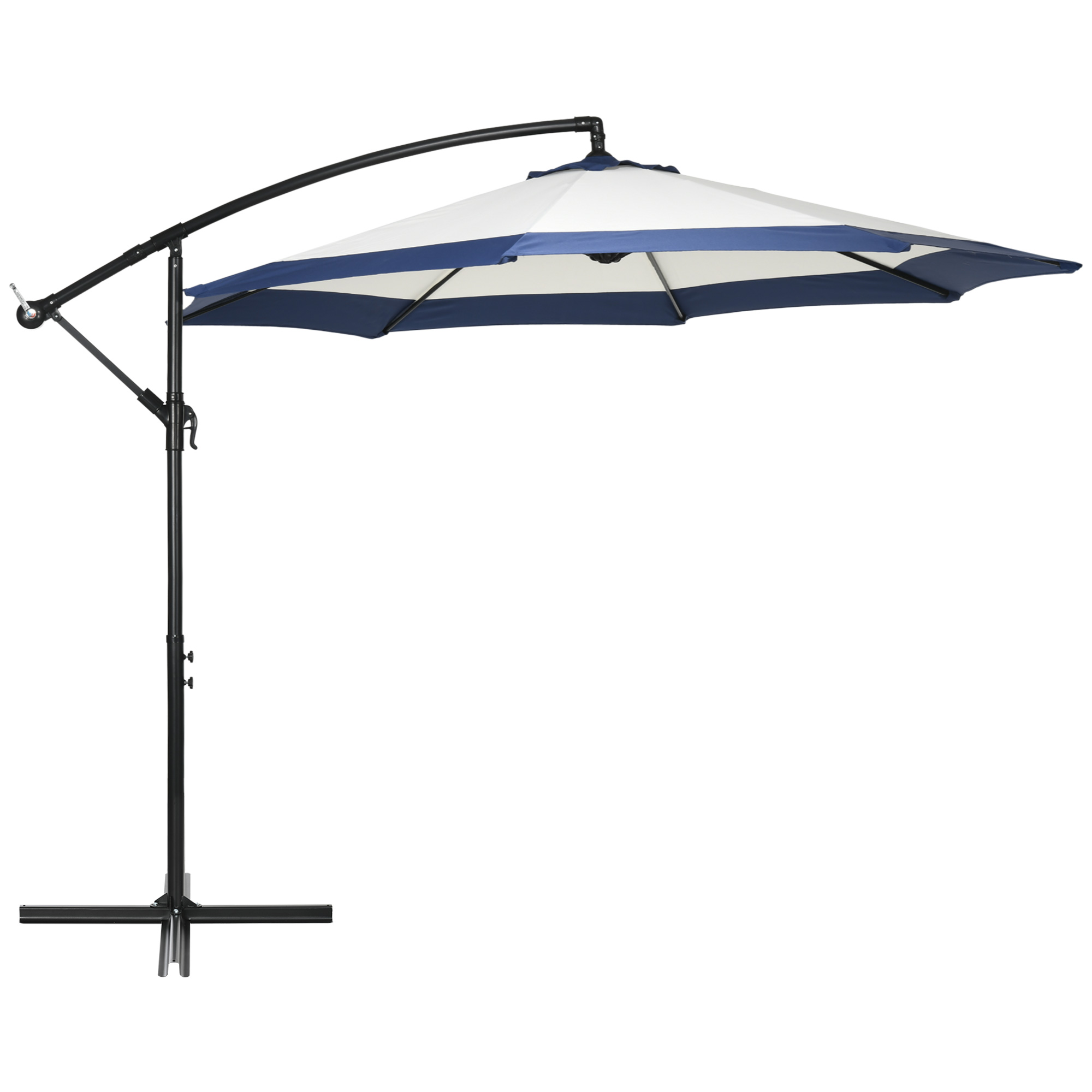 Outsunny Gartenschirm Ø3x2 m mit Kreuzfuß, Kurbelöffnung und Belüftungsöffn günstig online kaufen