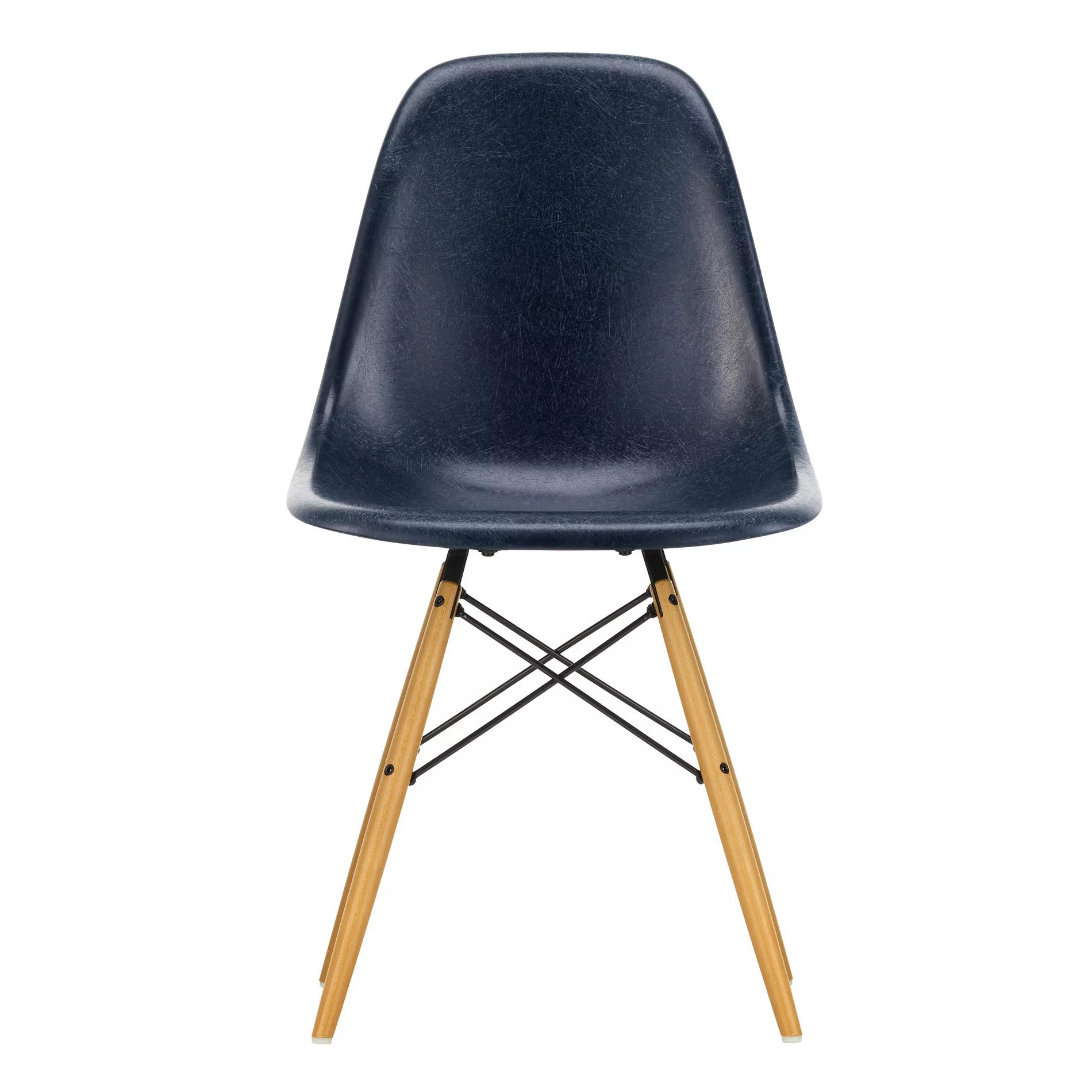 Vitra - Eames Fiberglass Side Chair DSW Ahorn gelblich - marineblau/Sitzsch günstig online kaufen