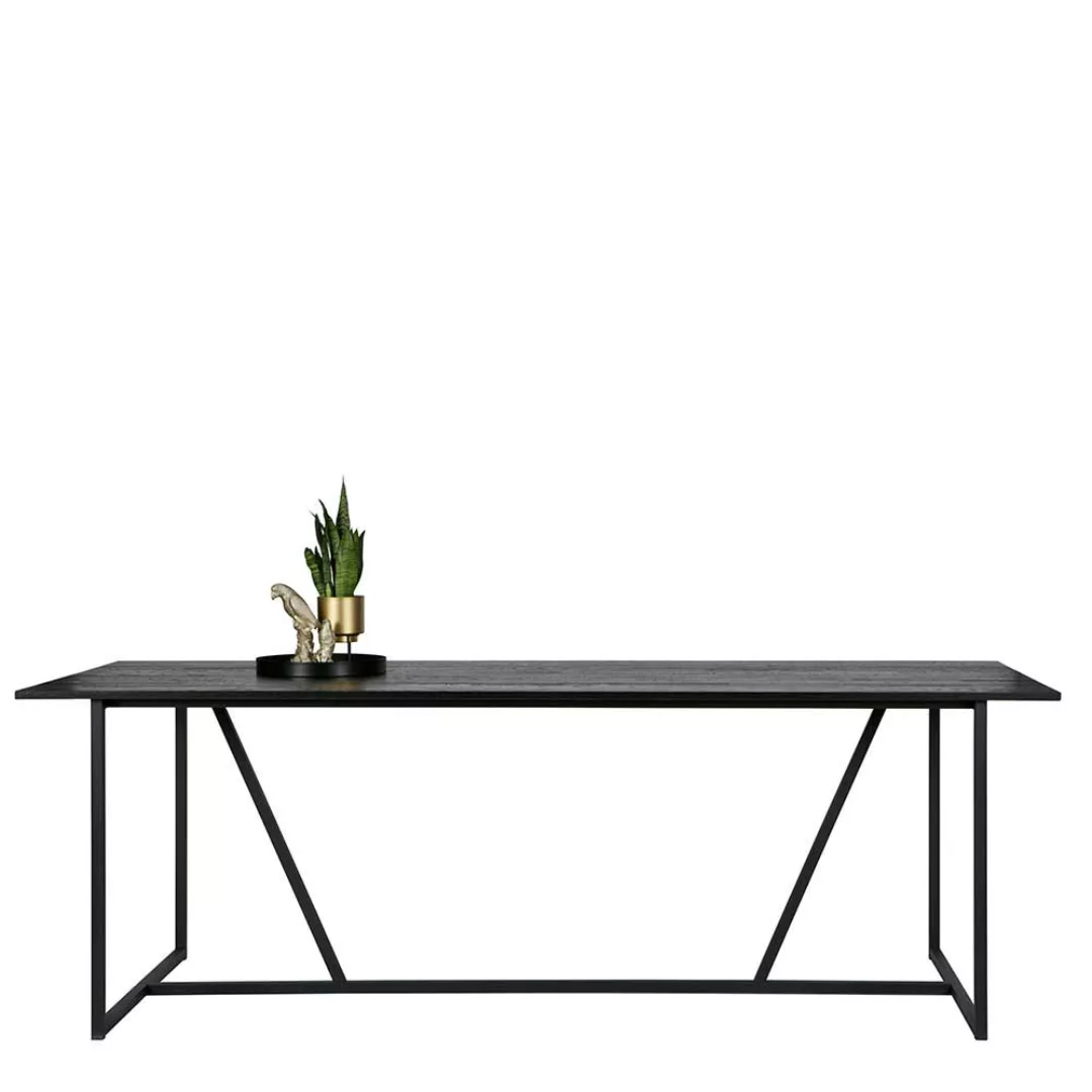 Tisch in Schwarz Esche Massivholz und Metall günstig online kaufen