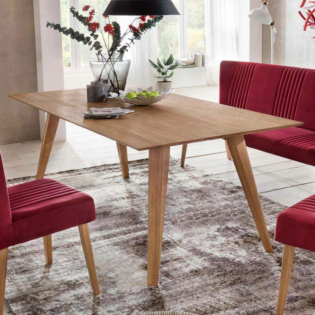 Esszimmertisch aus Eiche Massivholz Mid Century Design günstig online kaufen