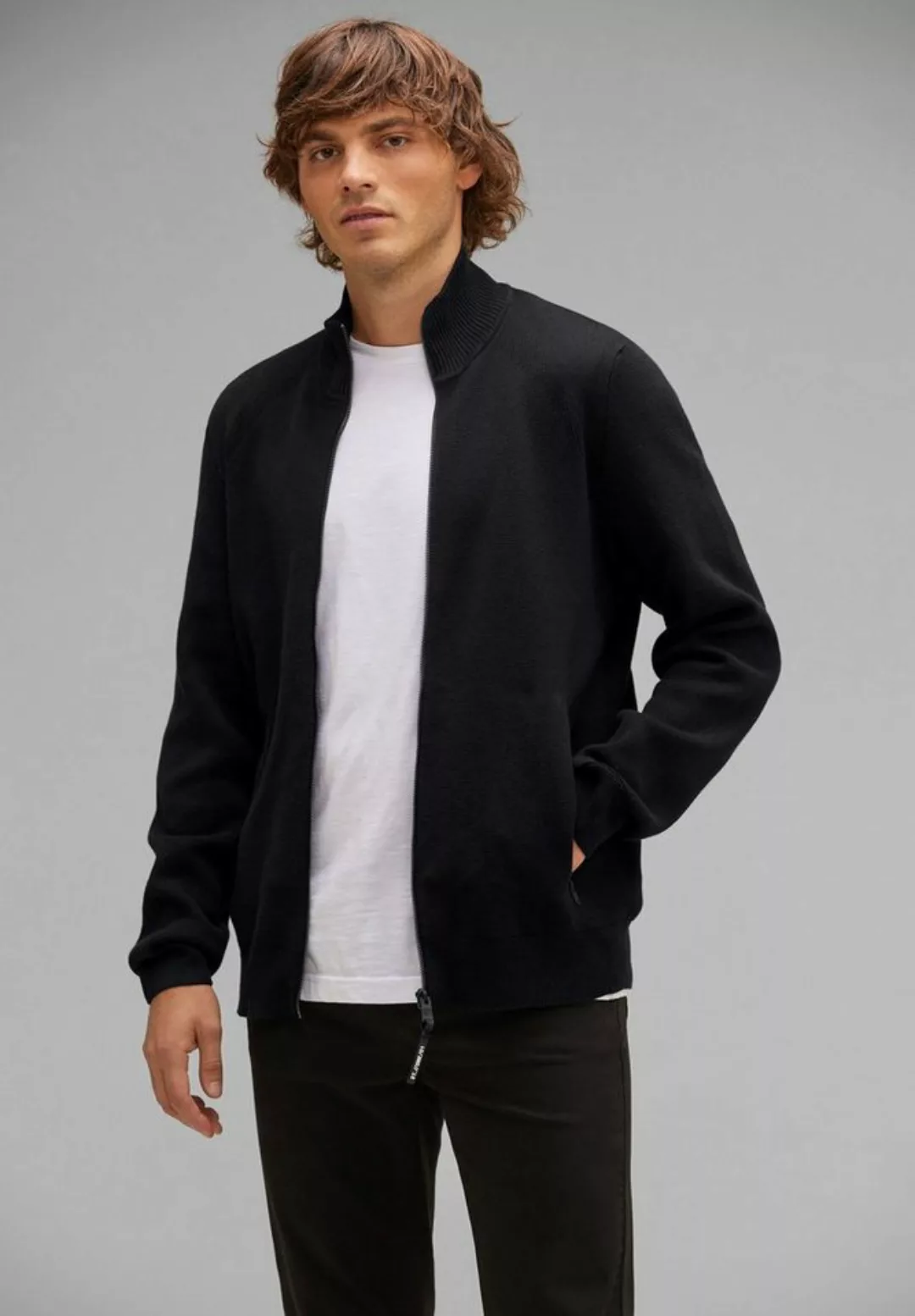 STREET ONE MEN Strickjacke, mit Stehkragen günstig online kaufen