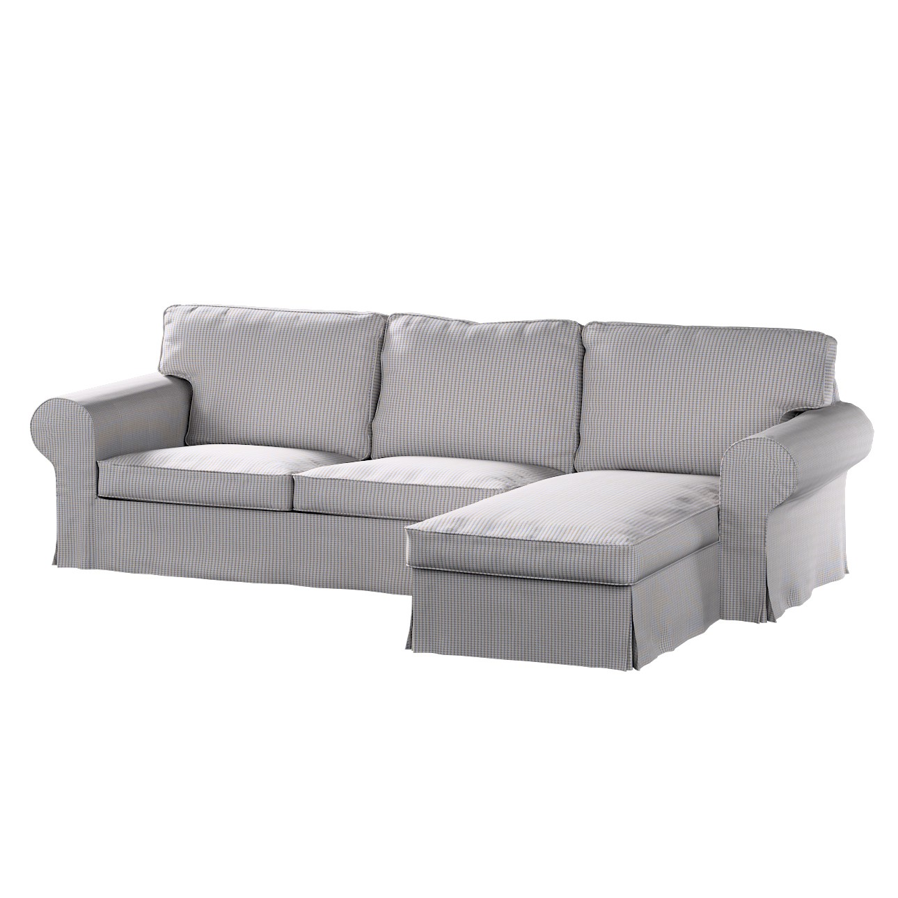 Bezug für Ektorp 2-Sitzer Sofa mit Recamiere, beige-blau, Ektorp 2-Sitzer S günstig online kaufen