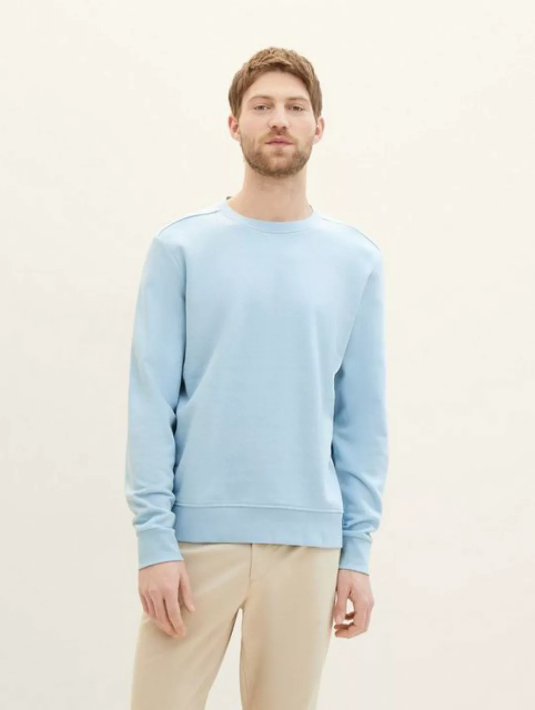 Tom Tailor Herren Rundhals Pullover PRINTED CREWNECK - Regular Fit günstig online kaufen
