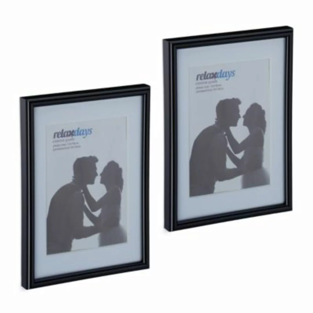 relaxdays Bilderrahmen 2er Set 13 x 18 cm schwarz günstig online kaufen