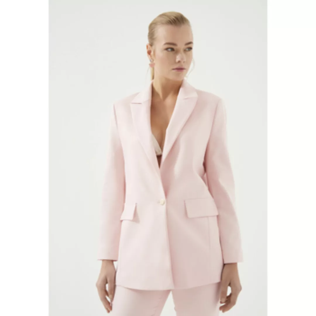 Just Like You  Blazer White Padded Shoulders Blazer Jacket With Pockets günstig online kaufen