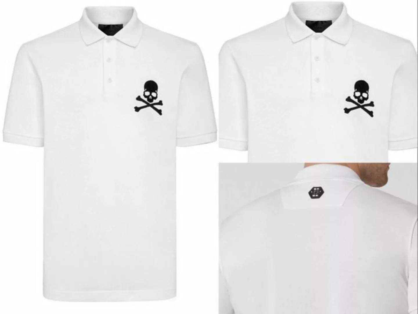 PHILIPP PLEIN Poloshirt PHILIPP PLEIN Skull Polo Shirt Polohemd Leather PP günstig online kaufen