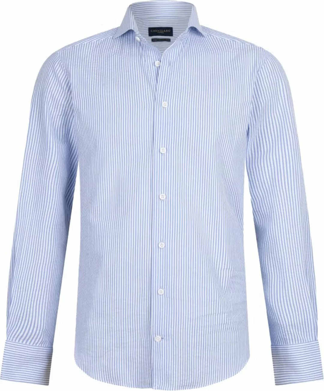 Cavallaro Fusco Hemd Streifen Hellblau - Größe 41 günstig online kaufen
