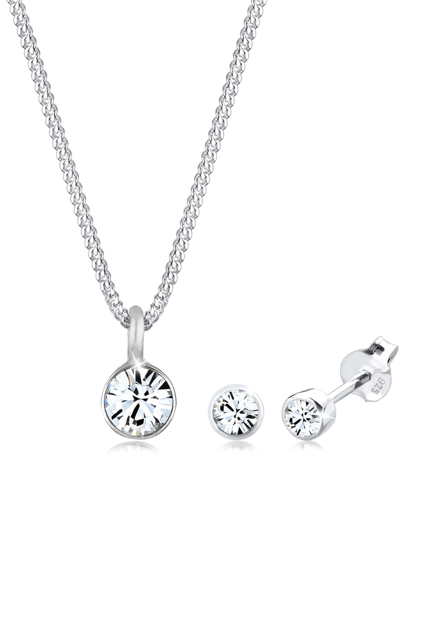 Elli Schmuckset Kette Stecker Glas Kristalle günstig online kaufen