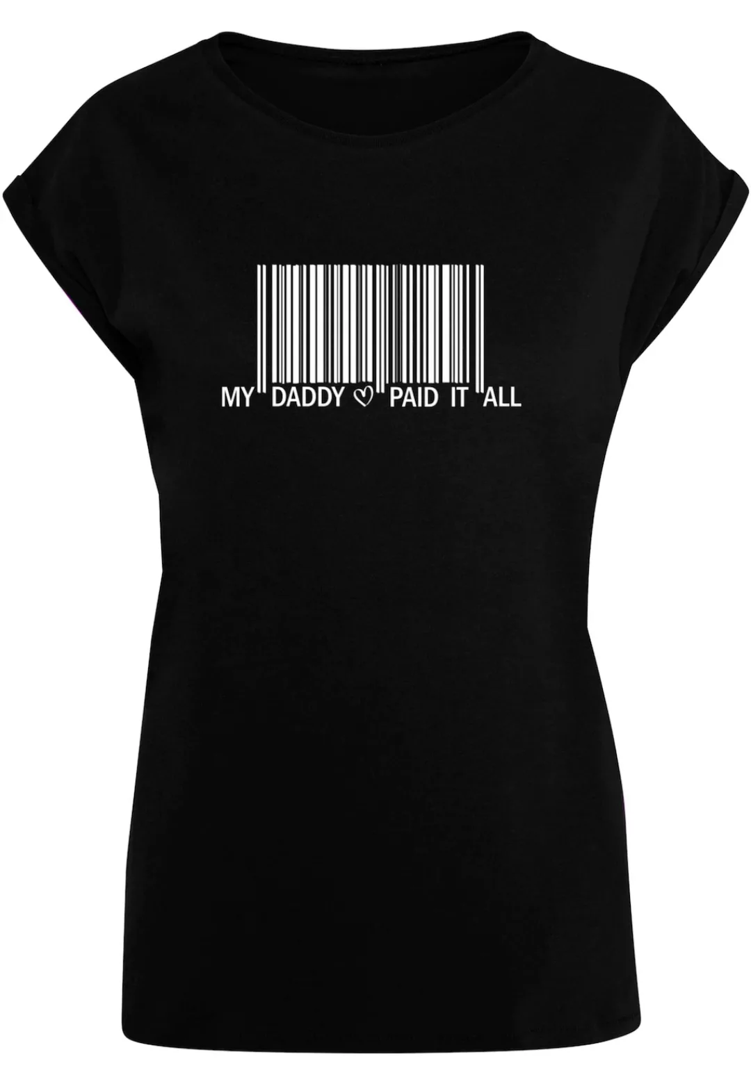 Merchcode T-Shirt "Merchcode Damen Ladies Dad Pay Barcode Extended Shoulder günstig online kaufen