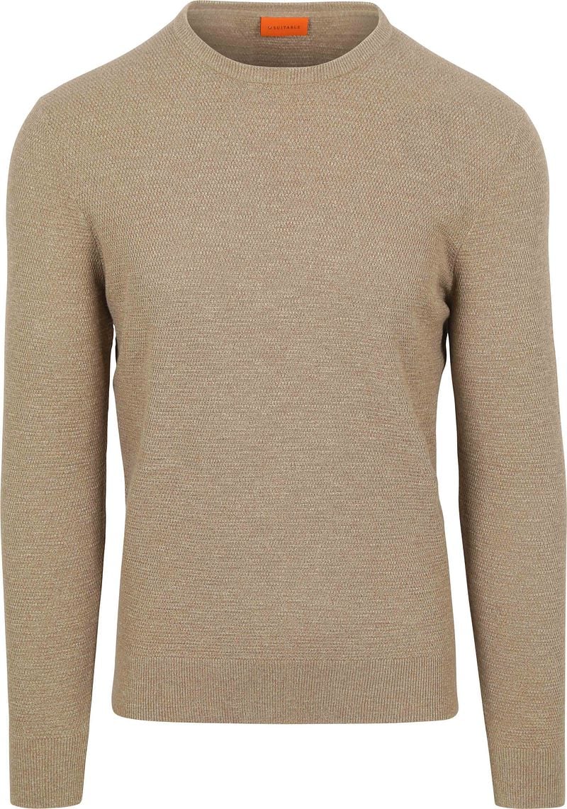 Suitable Pullover Structure Slub Beige - Größe L günstig online kaufen