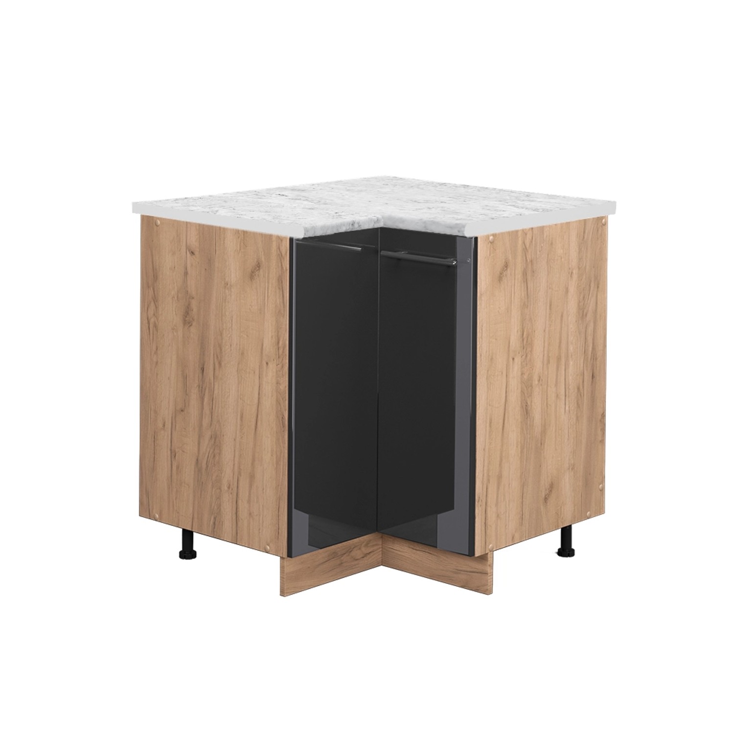 Vicco Eckunterschrank Fame-Line, Anthrazit Hochglanz/Goldkraft Eiche, günstig online kaufen