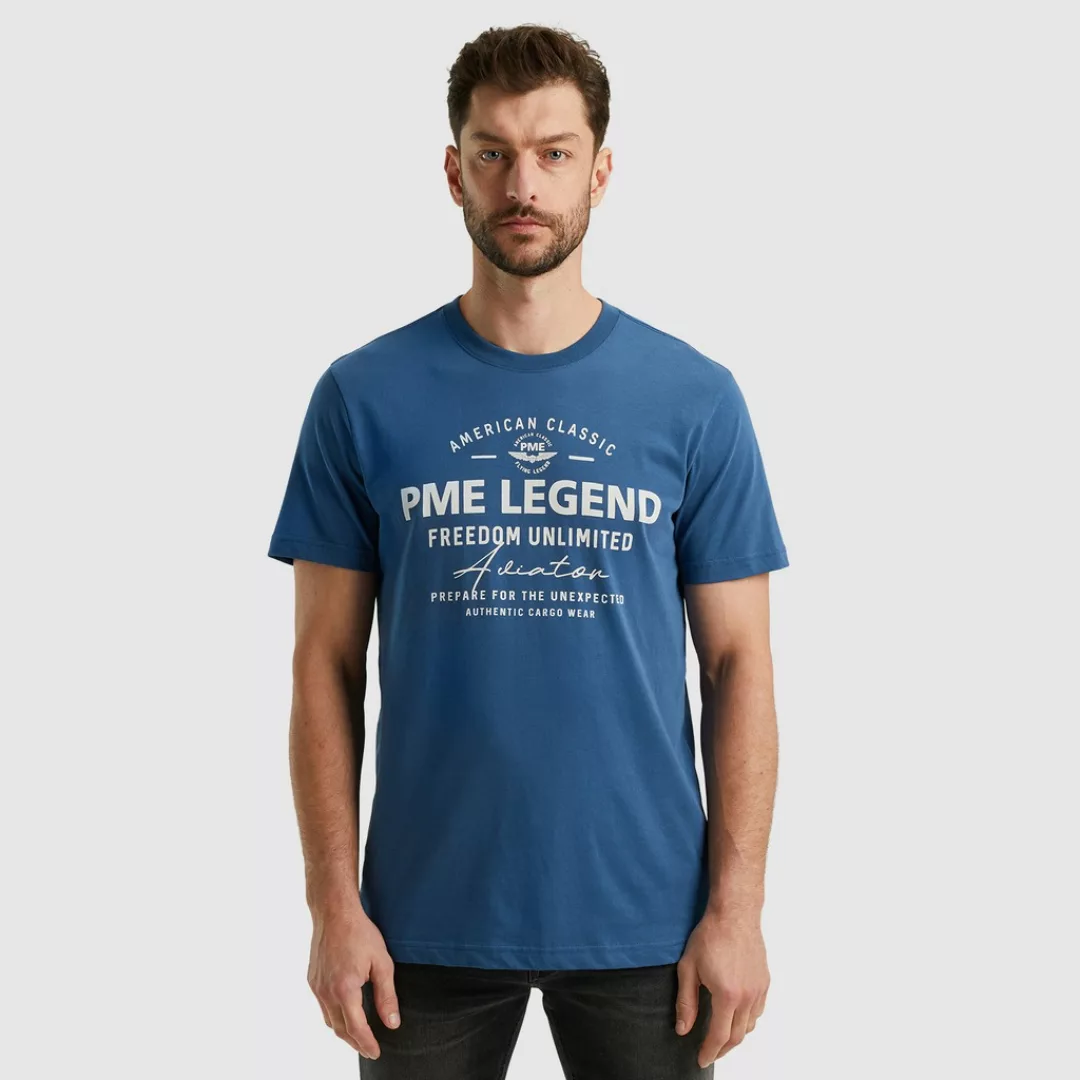 PME LEGEND T-Shirt "Short sleeve r-neck single jersey", mit Frontprint günstig online kaufen