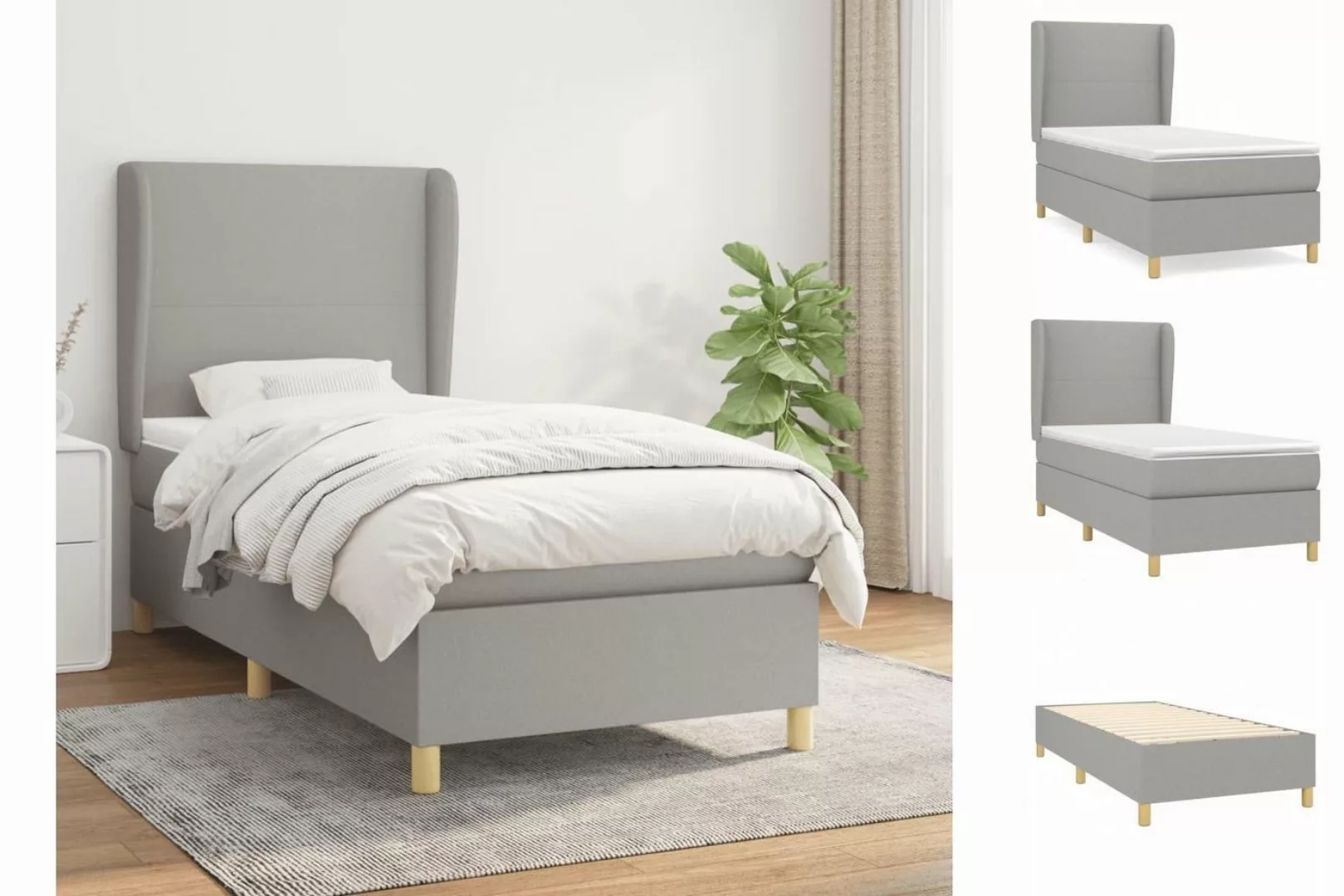 vidaXL Boxspringbett Bett Boxspringbett mit Matratze & Topper Stoff verschi günstig online kaufen