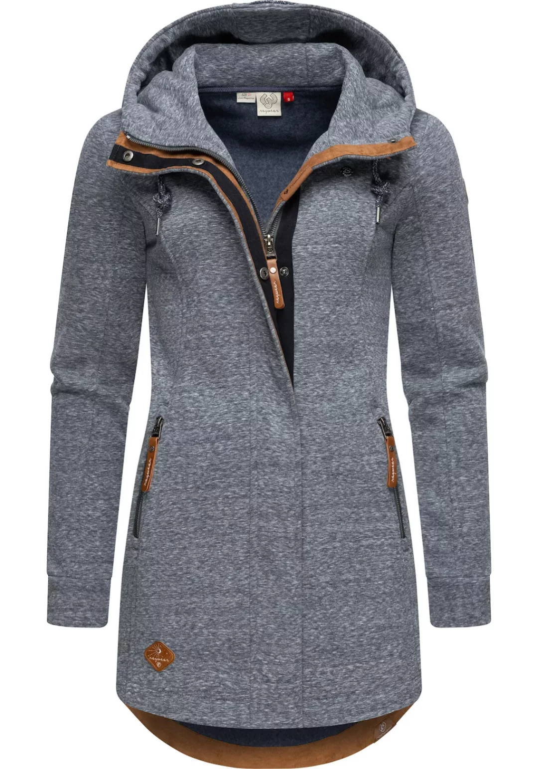 Ragwear Sweatjacke "Letty Intl.", Sportliche Kapuzenjacke mit Kunstleder-El günstig online kaufen