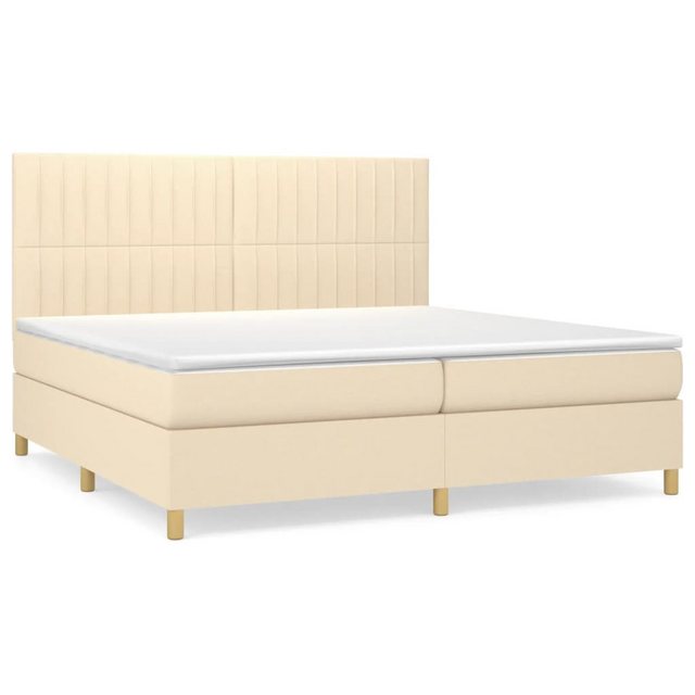 vidaXL Boxspringbett Boxspringbett mit Matratze Creme 200x200 cm Stoff Bett günstig online kaufen