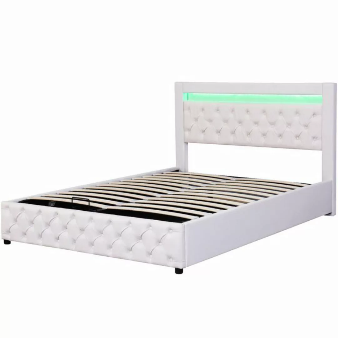 Gotagee Polsterbett Doppelbett 160x200cm Funktionsbett mit LED mit Stauraum günstig online kaufen