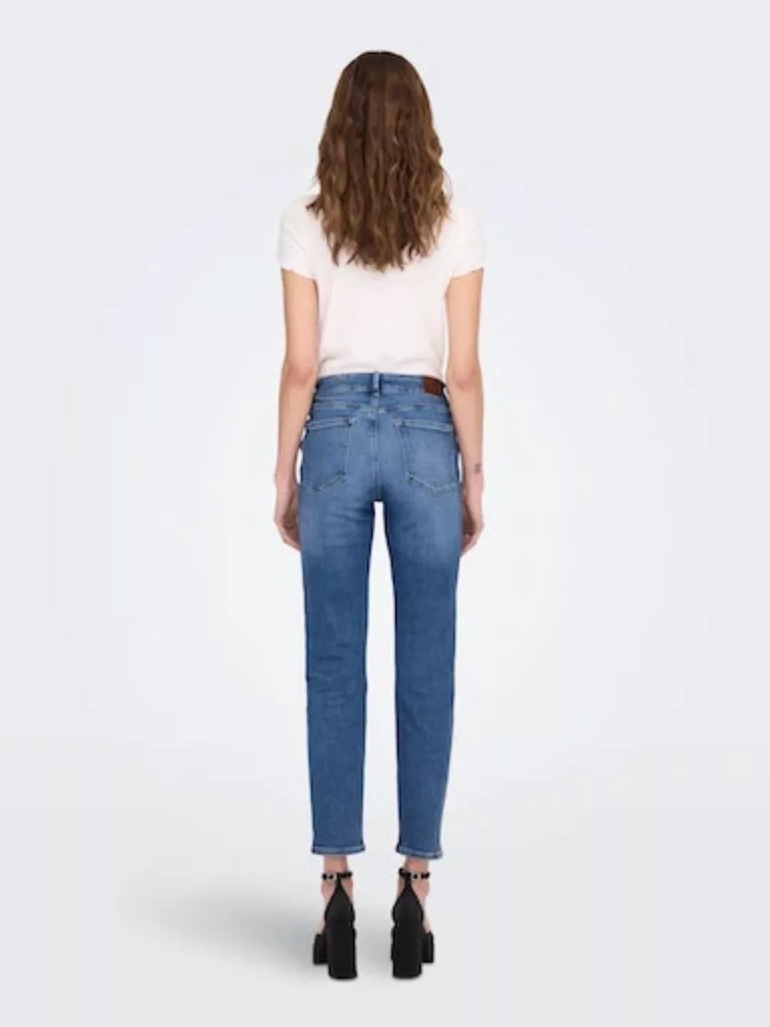 Only Damen Jeans ONLEMILY STRETCH - Straight Fit - Blau - Medium Blue Denim günstig online kaufen