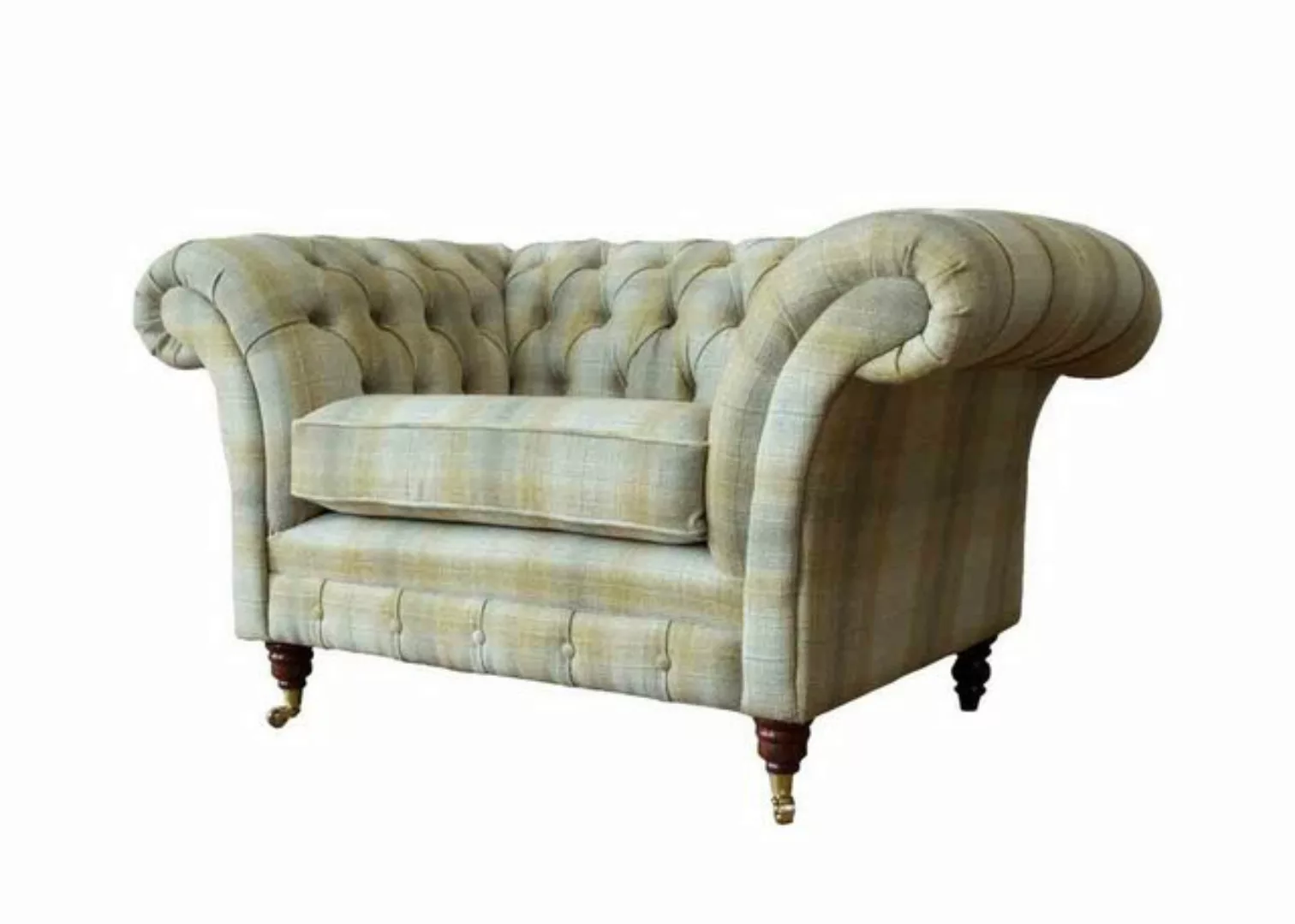 JVmoebel Chesterfield-Sofa HANDGEFERTIGTER SENF-BEIGER CHESTERFIELD-SESSEL günstig online kaufen