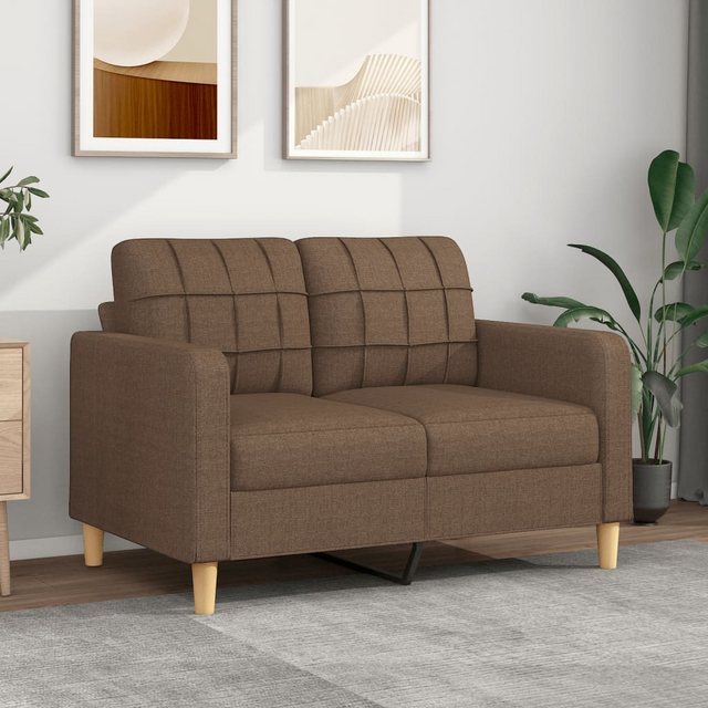 vidaXL Sofa 2-Sitzer Sofa Couch Möbel Braun 120 cm Stoff günstig online kaufen