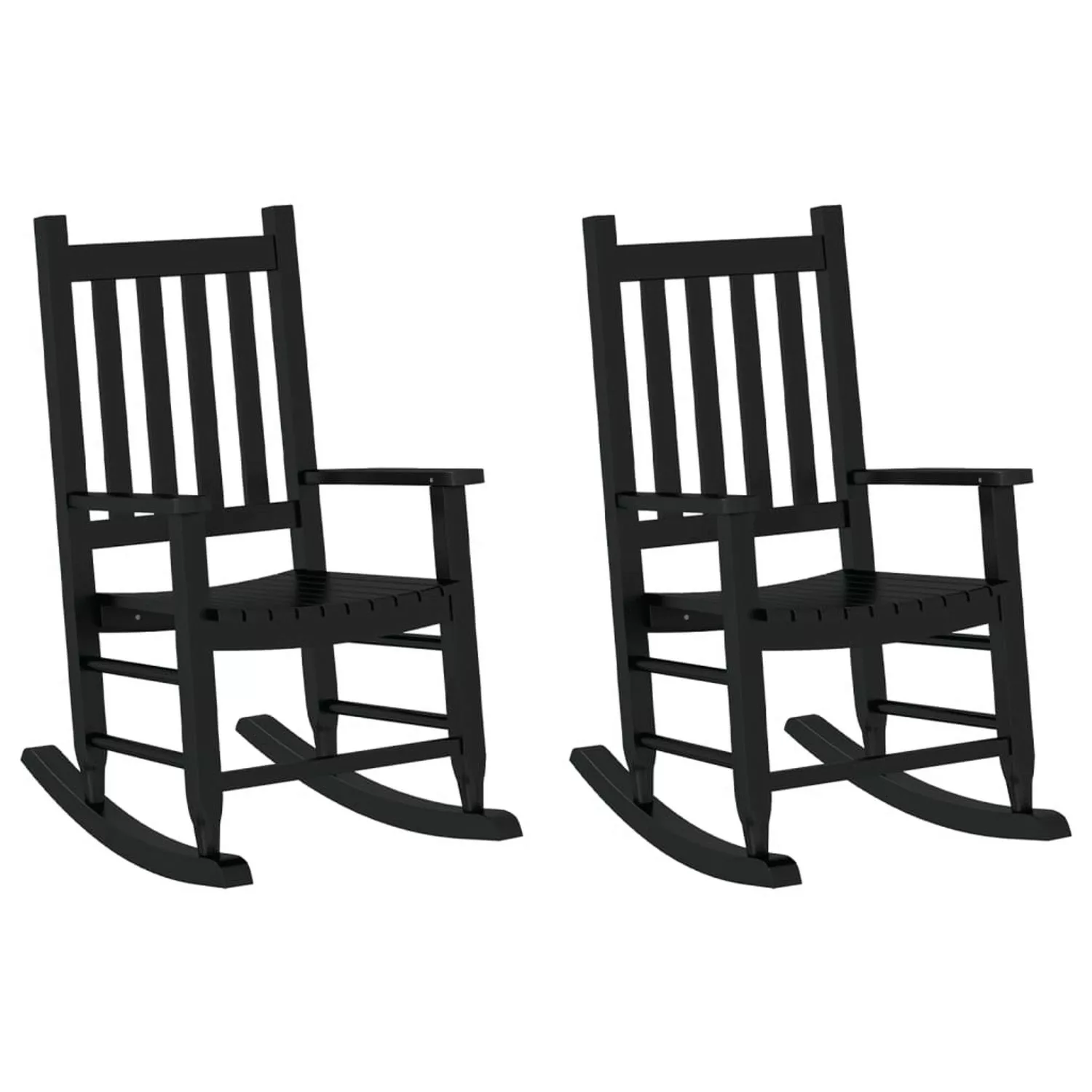 vidaXL Schaukelstuhl für Kinder 2 Stk Schwarz Massivholz Pappel Modell 1 günstig online kaufen