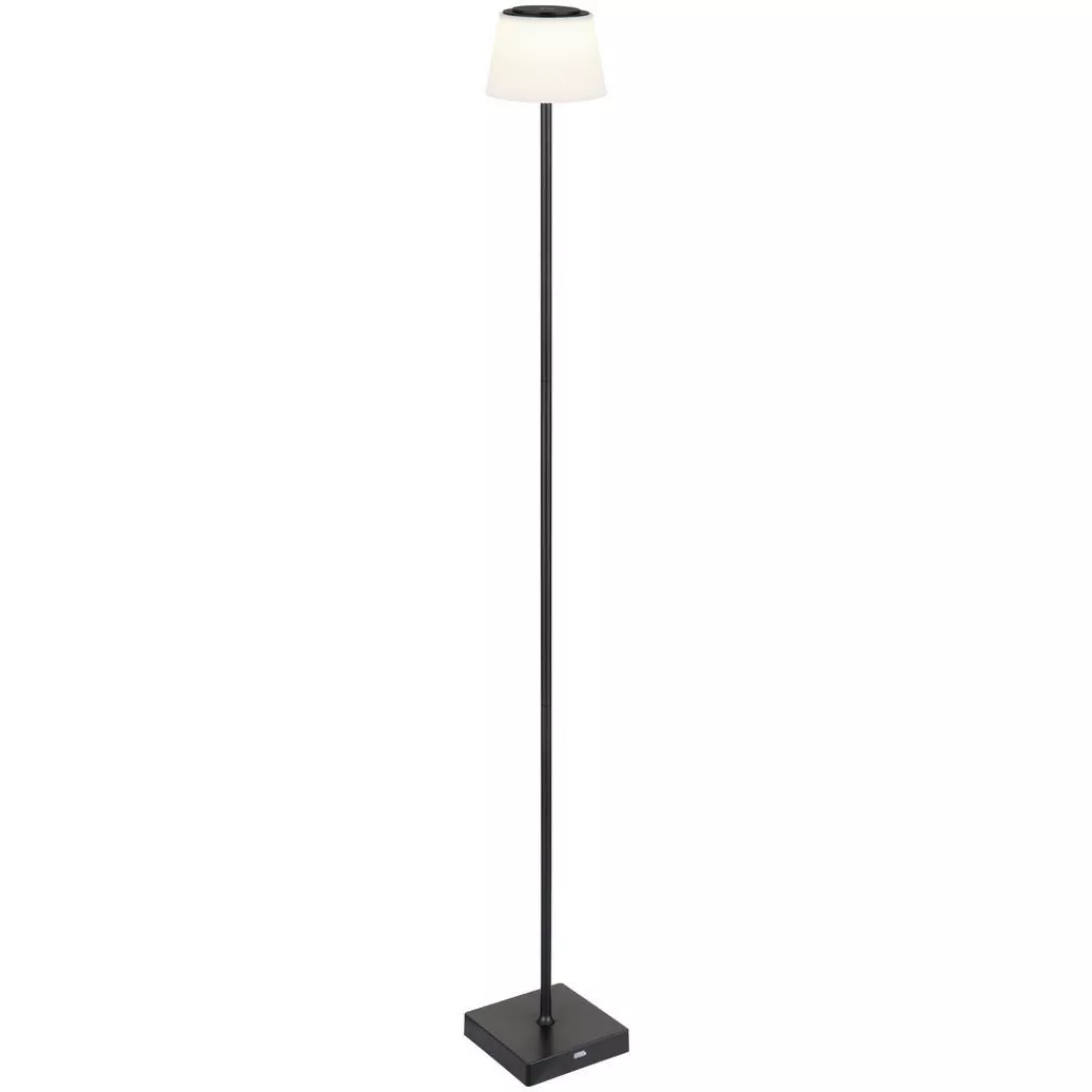 GLOBO LED-Stehleuchte Opal schwarz Kunststoff Metall B/H/T: ca. 14x120x14 c günstig online kaufen