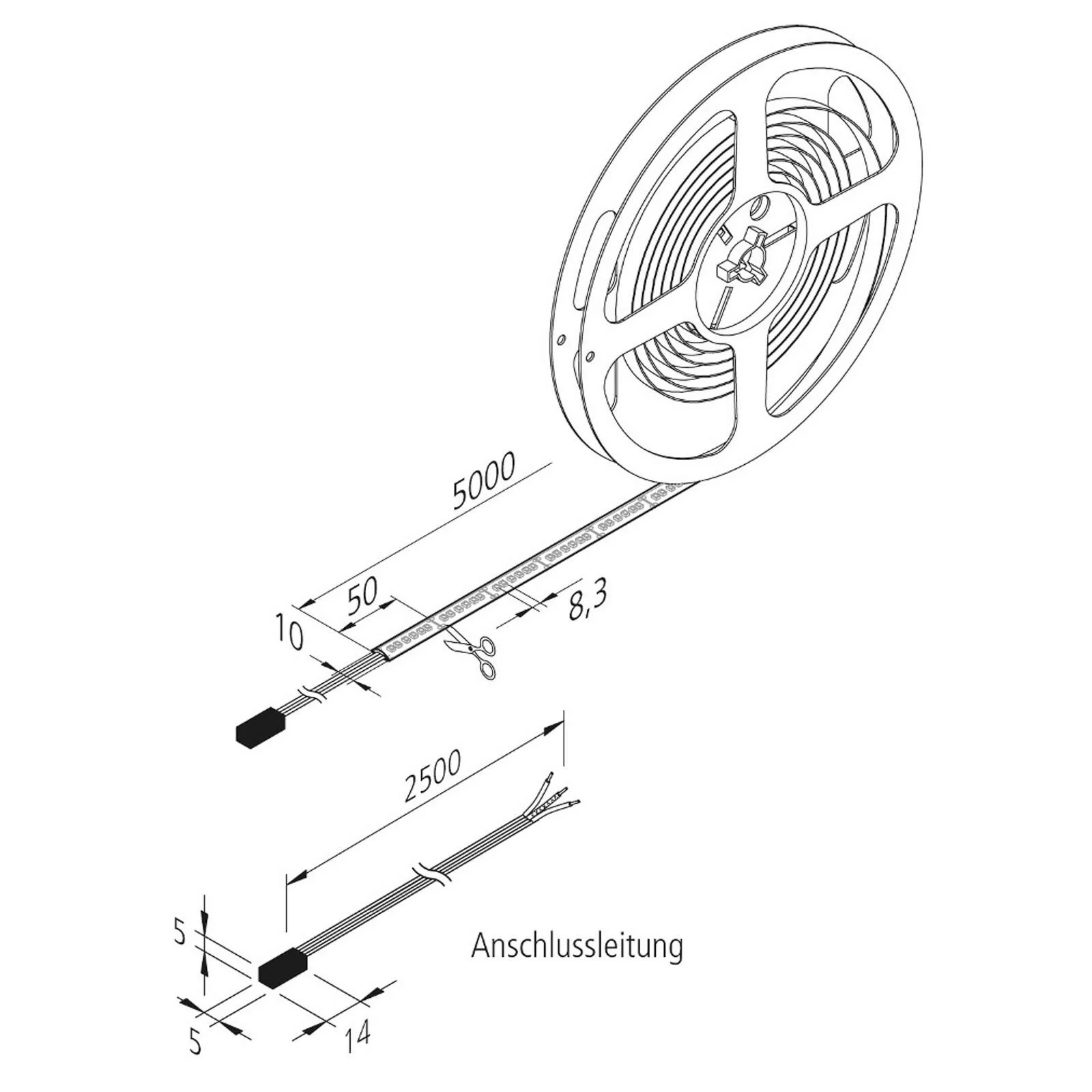 LED-Strip Dynamic-Tape S IP54 2.700-5.000K 500cm günstig online kaufen