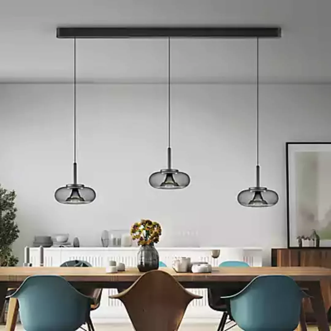 LED Pendelleuchte Sica in Schwarz-transparent und Schwarz-matt 3x 9W 2169,9 günstig online kaufen