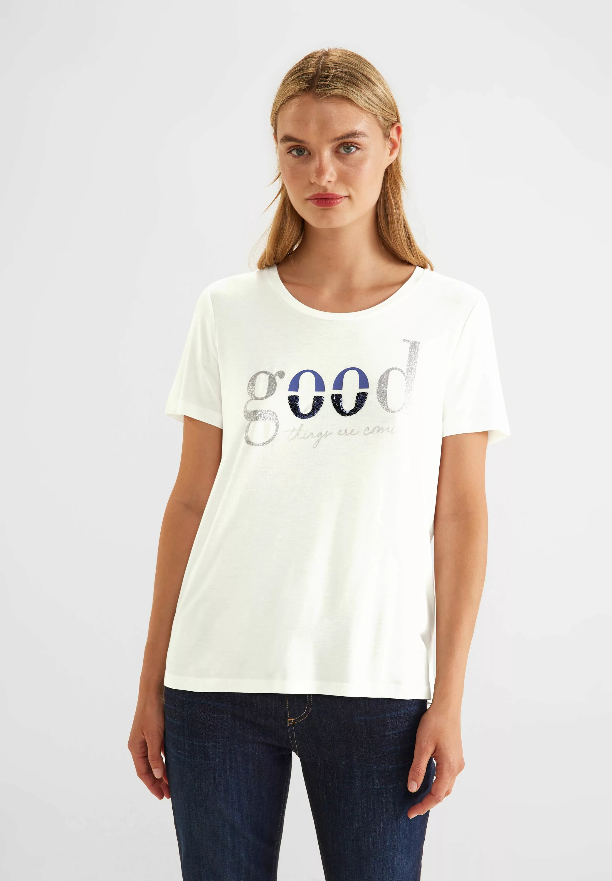 STREET ONE T-Shirt, im Glitzer-Look günstig online kaufen