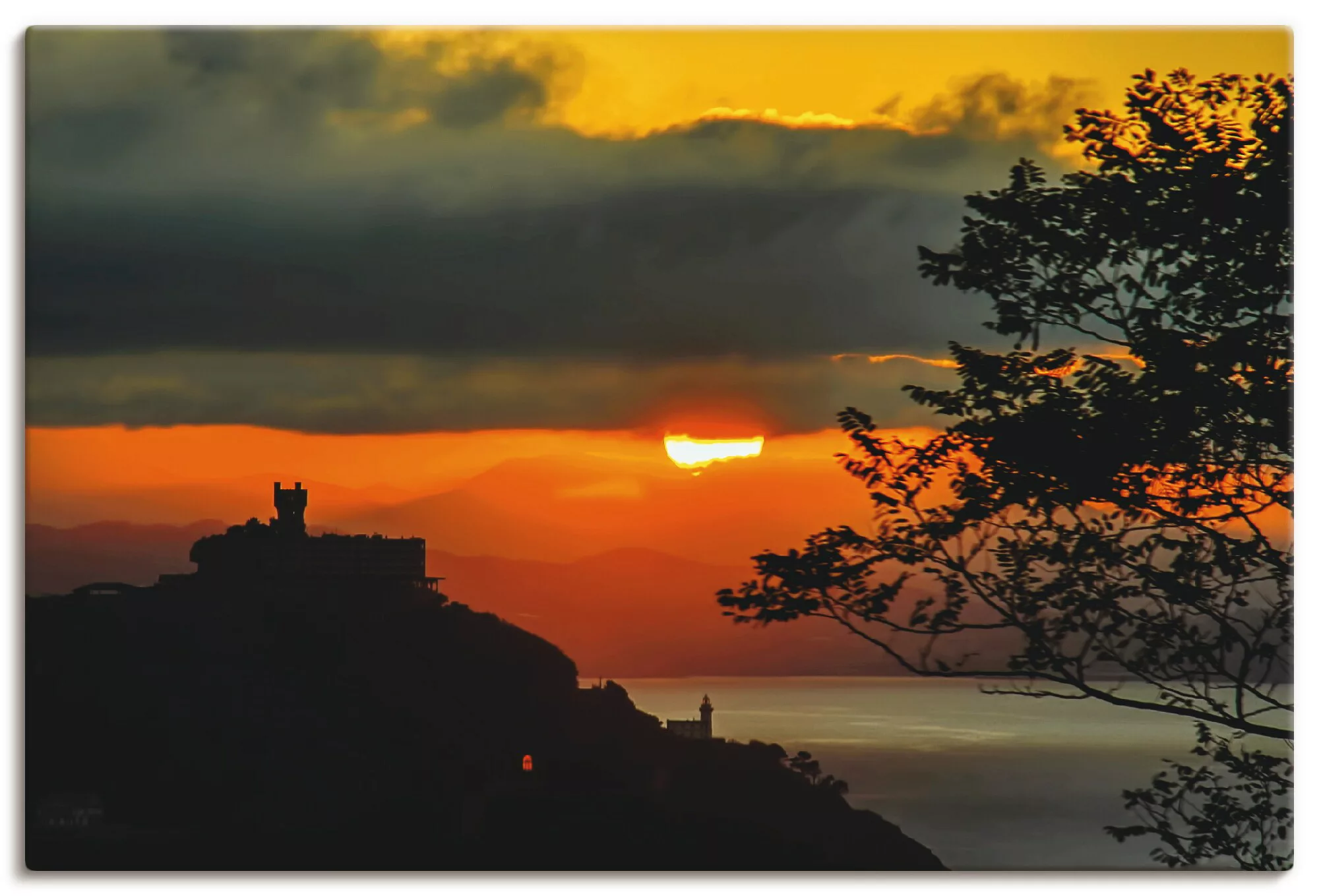 Artland Wandbild "Sonnenuntergang San Sebastian Donostia", Sonnenaufgang & günstig online kaufen