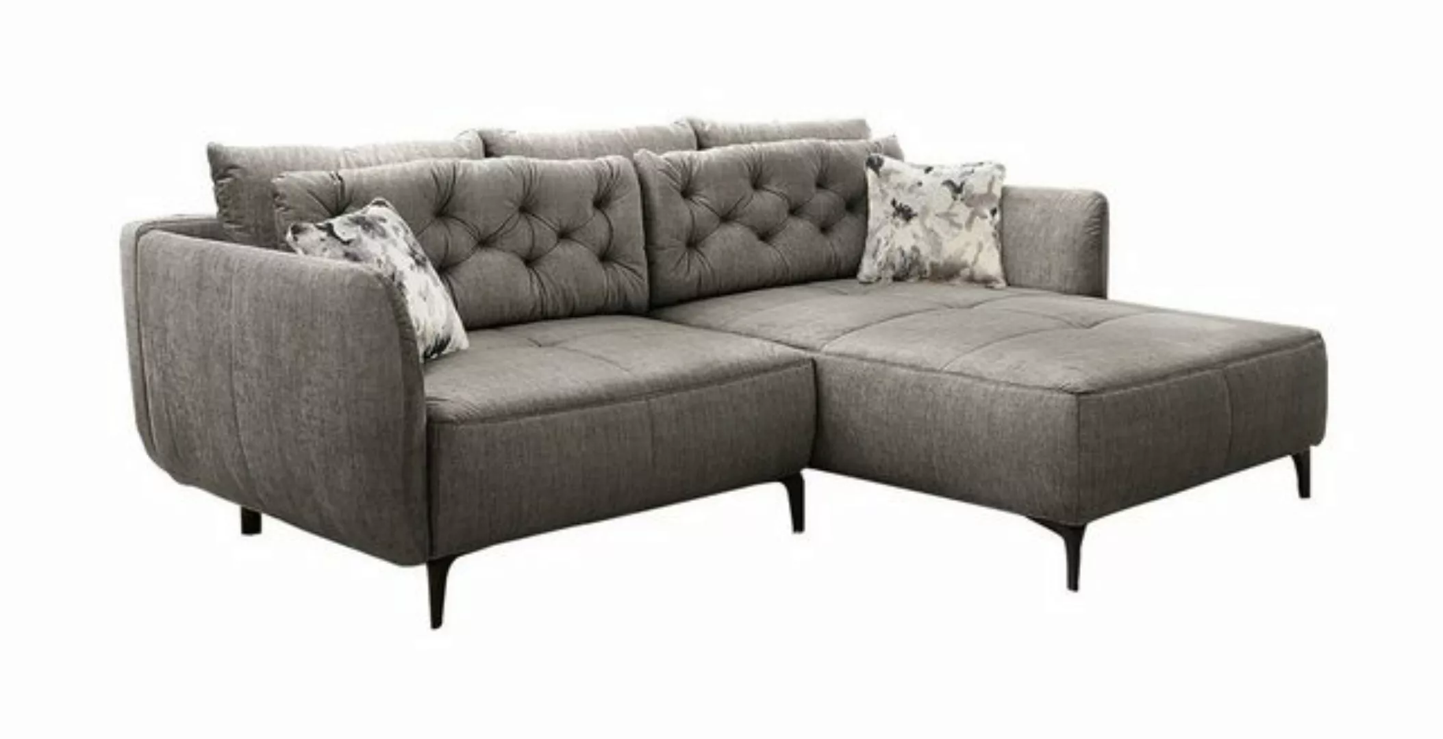 Jockenhöfer Gruppe Sofa SALO, Grau, Veloursbezug, Metallfüße, mit Kissen, B günstig online kaufen