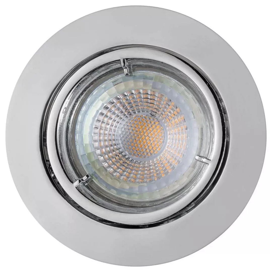 LED Einbaustrahler Carina in Chrom GU10 3x5W 345lm rund schwenkbar günstig online kaufen