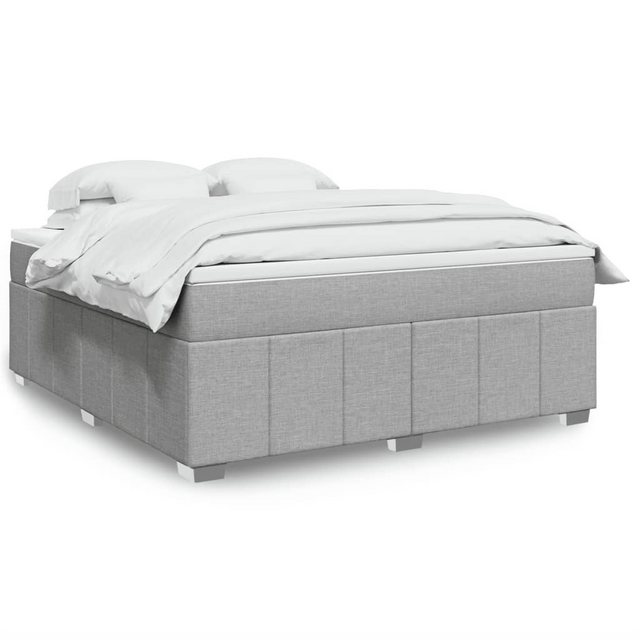 vidaXL Boxspringbett, Boxspringbett mit Matratze Hellgrau 180x200 cm Stoff günstig online kaufen