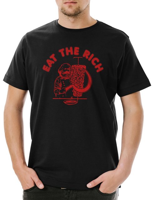 Urban Backwoods Print-Shirt Eat The Rich Herren T-Shirt Karl Socialism Comm günstig online kaufen