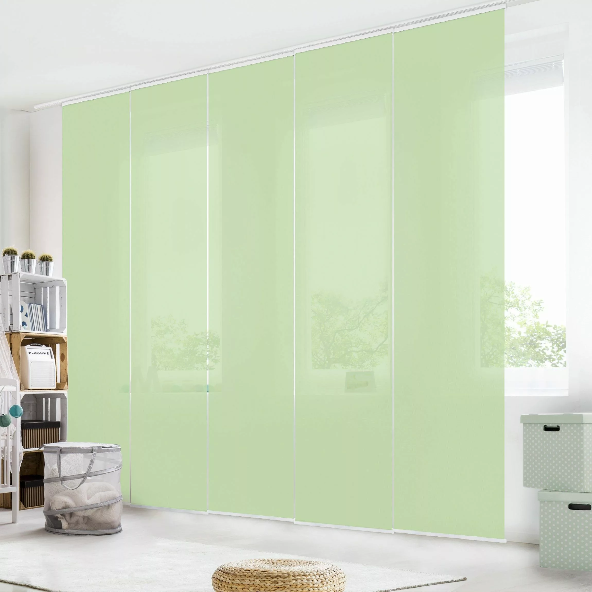 Bilderdepot24 Schiebegardine modern Flächenvorhang blickdicht Mint, günstig online kaufen