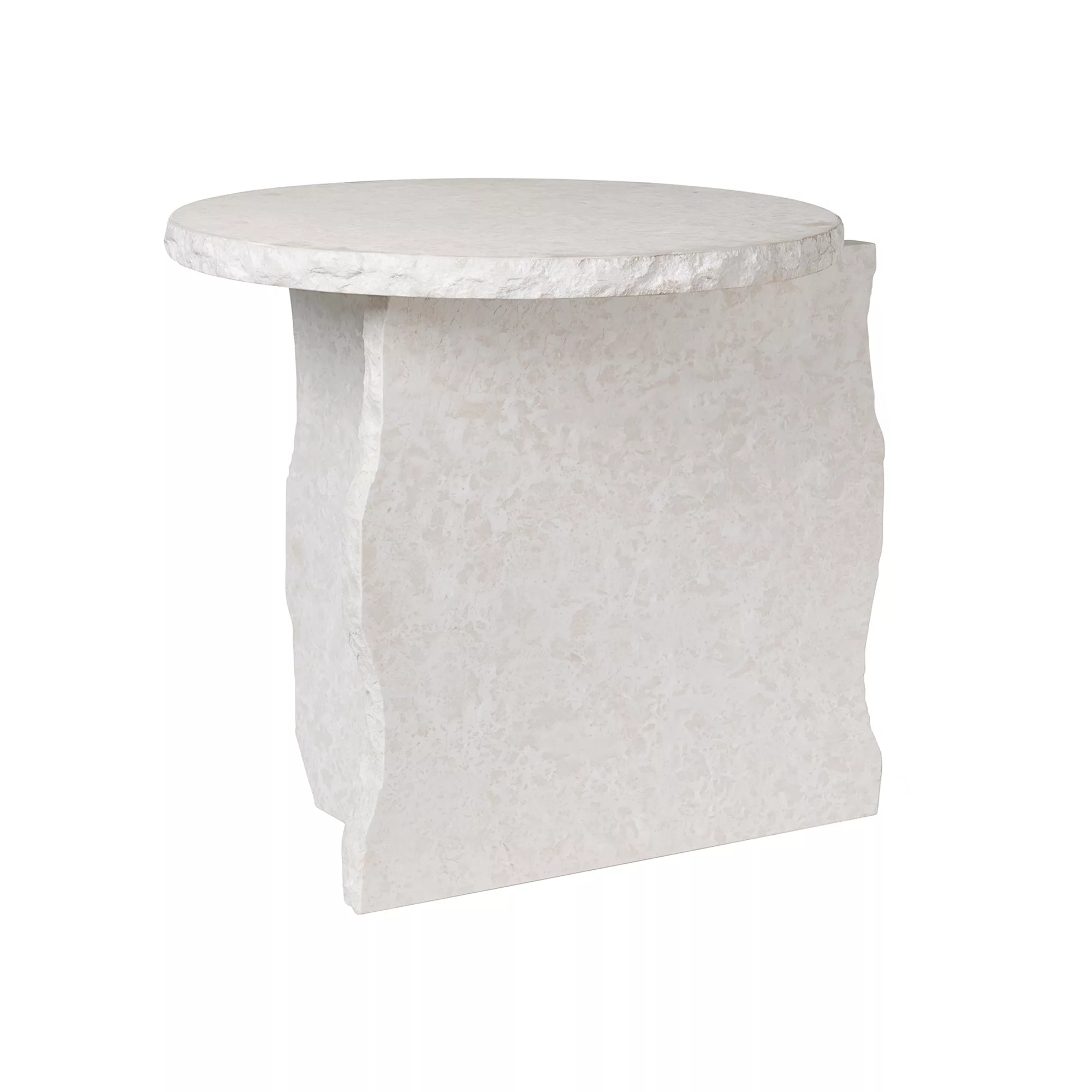 ferm LIVING - Mineral Marmor Skulpturtisch - weiß/H x Ø 50x52cm/Jedes Stück günstig online kaufen