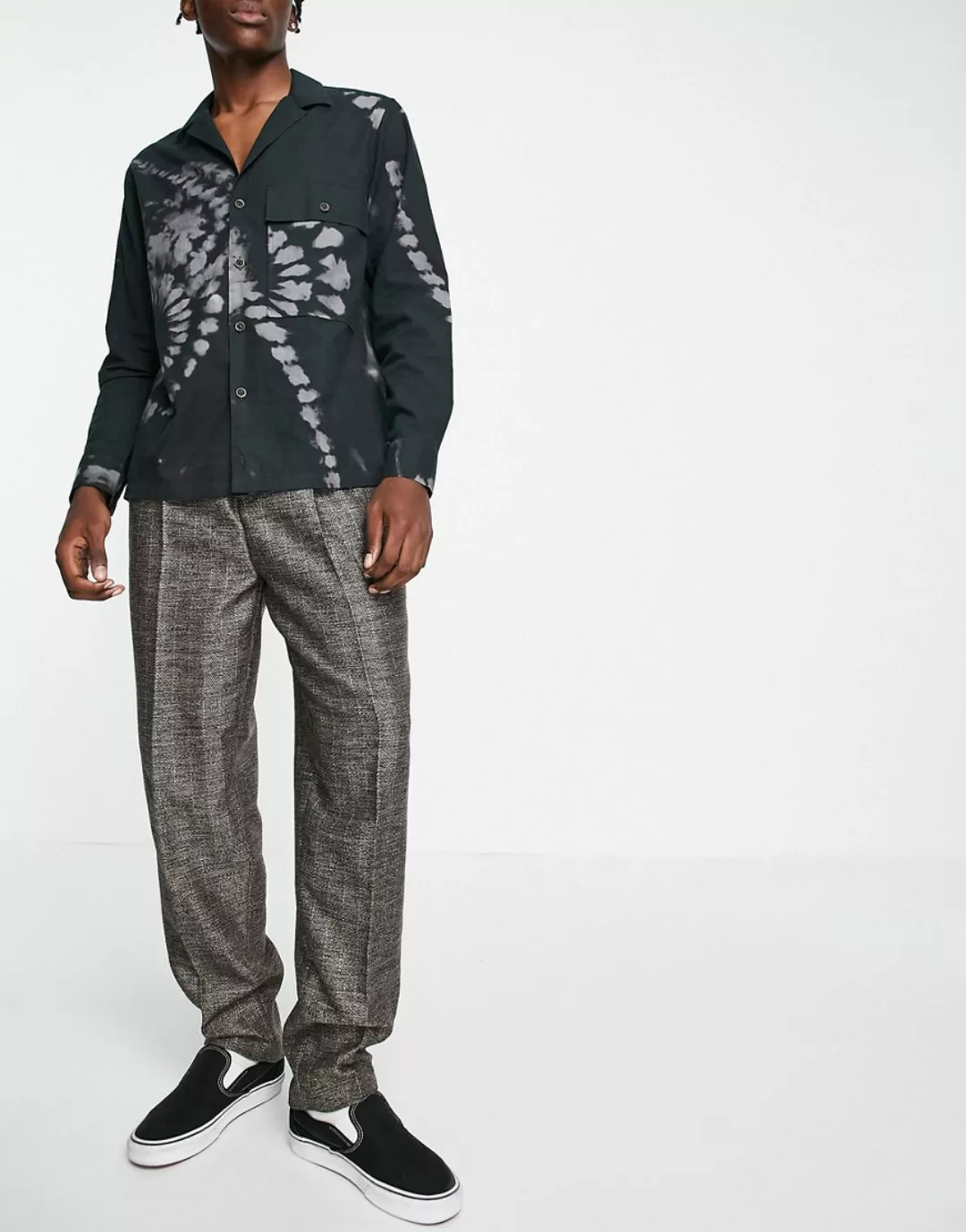 ASOS DESIGN – Schmale, elegante Hose aus Wollmischgewebe mit hohem Bund in günstig online kaufen