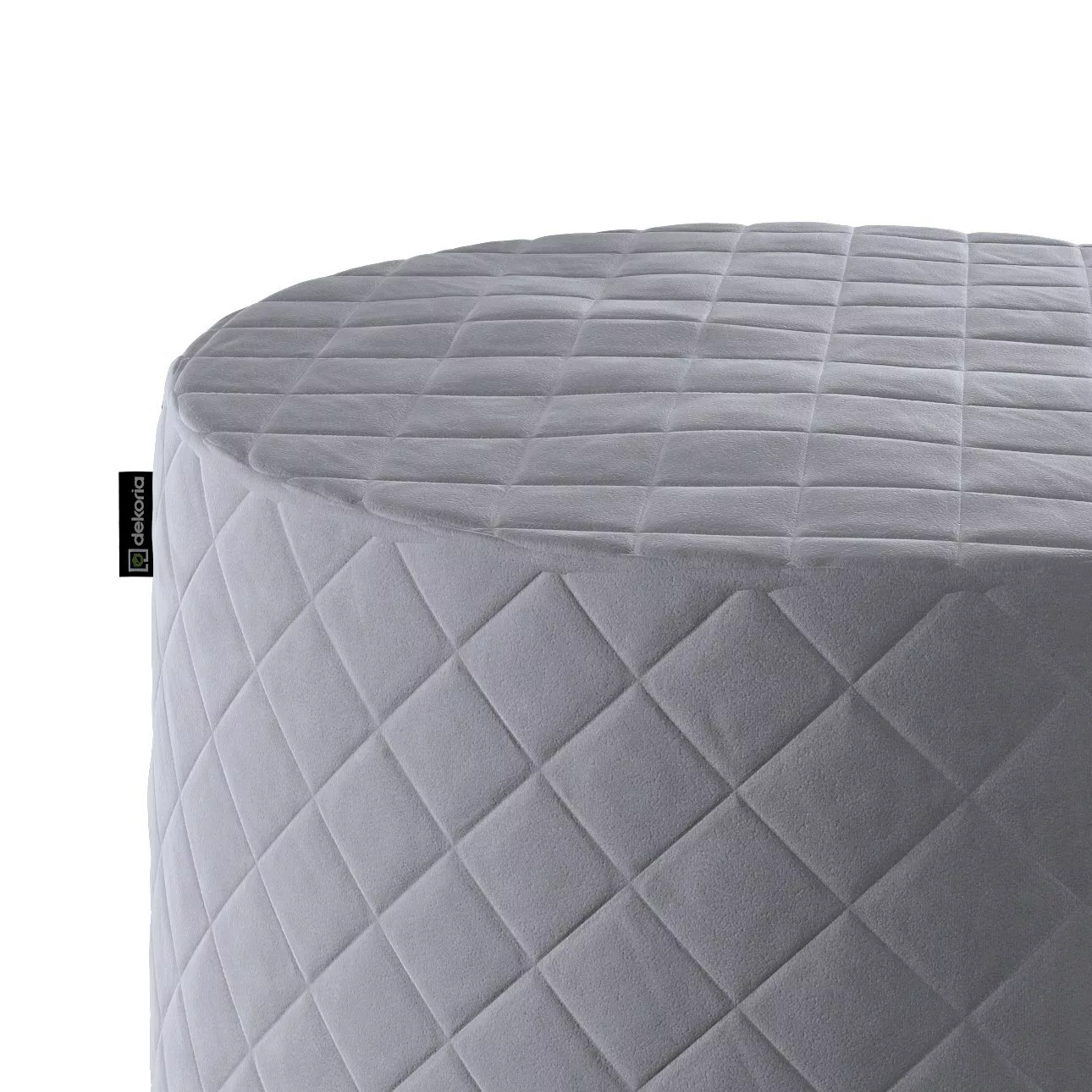 Pouf Barrel gesteppt, grau, ø 40 x 40 cm, Velvet (704-24) günstig online kaufen