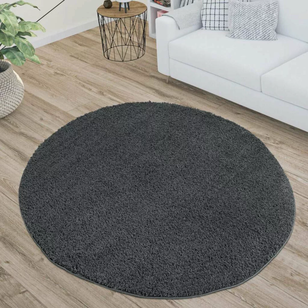 Carpet City Hochflor-Teppich »Plainy«, rund, Shaggy Polyester Teppich, beso günstig online kaufen