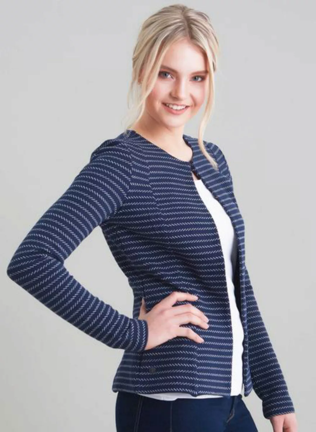 Damen Blazer Mit Streifen Design Aus 100% Bio Baumwolle günstig online kaufen